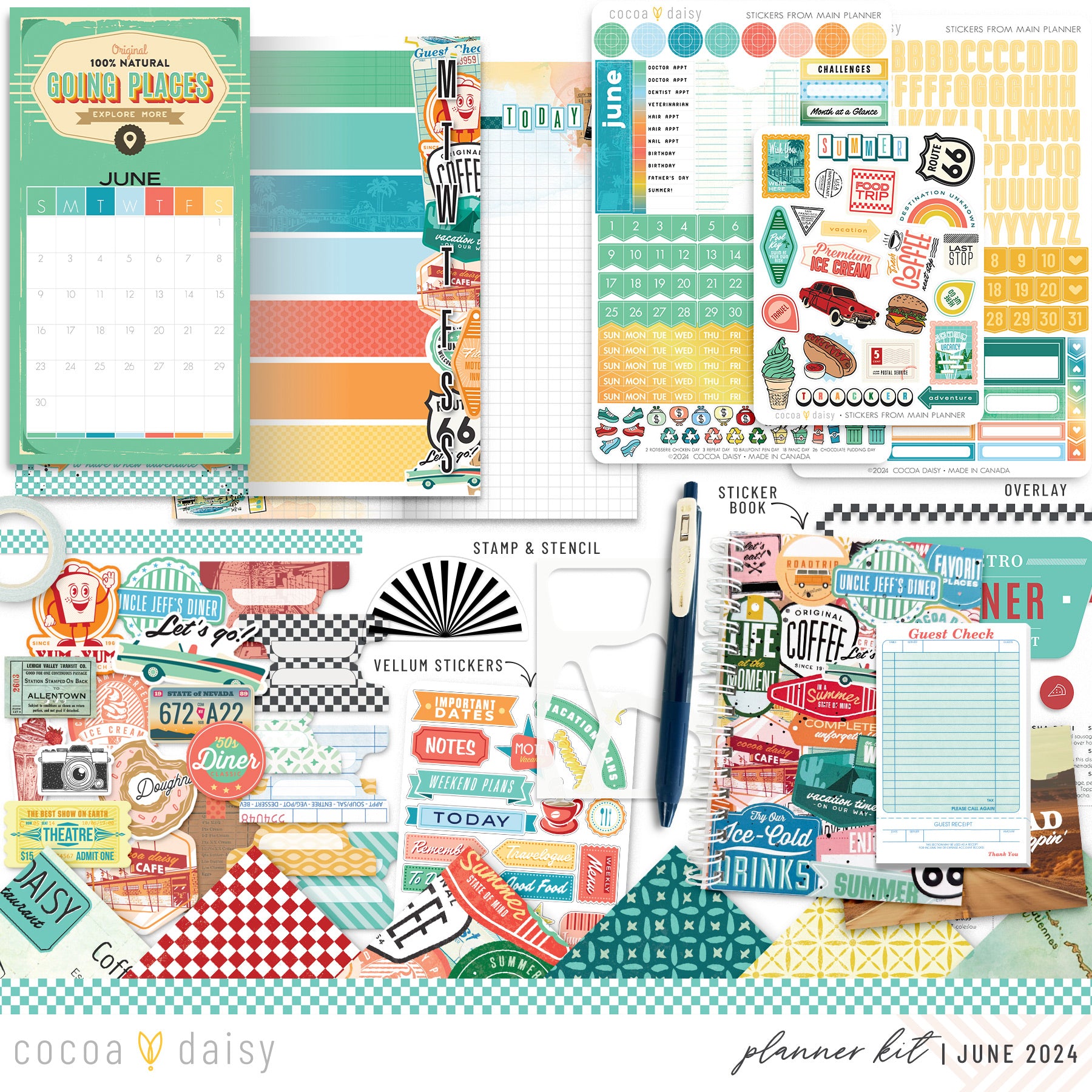 Let's Go Planner Kit - Choose your insert or notebook June 2024