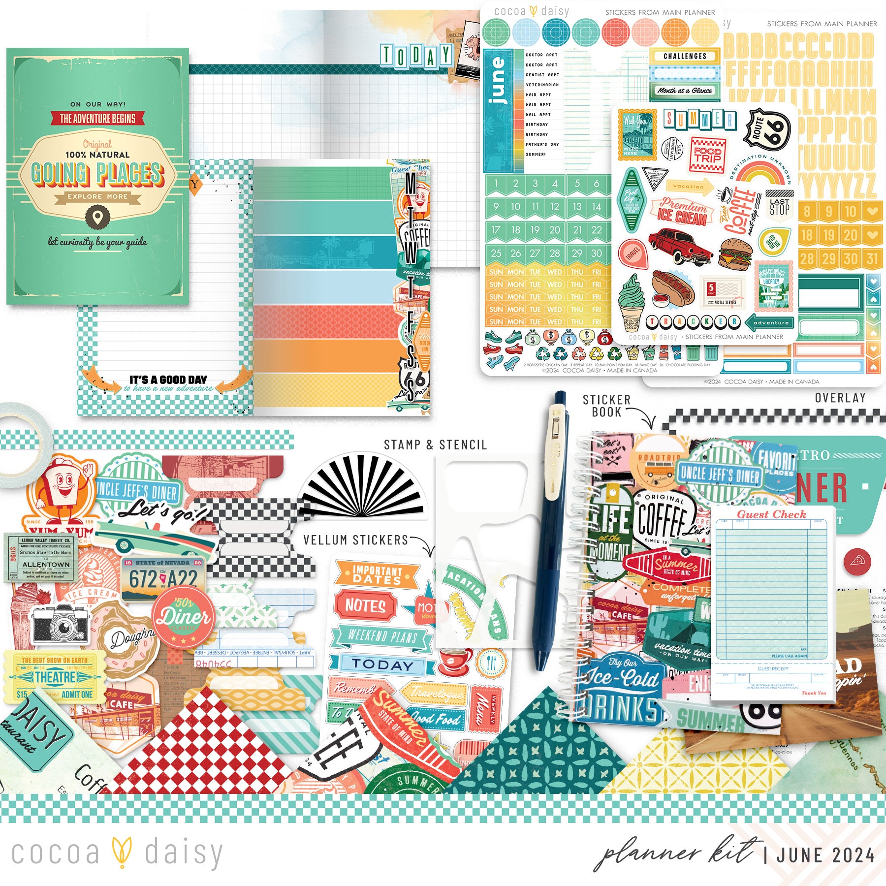 Let's Go Planner Kit - Choose your insert or notebook June 2024