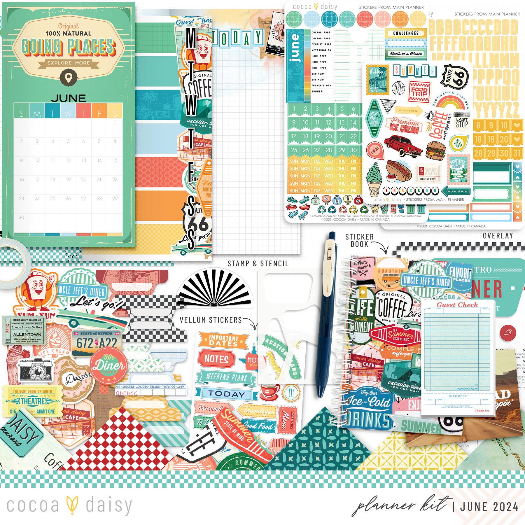 Let's Go Planner Kit - Choose your insert or notebook June 2024