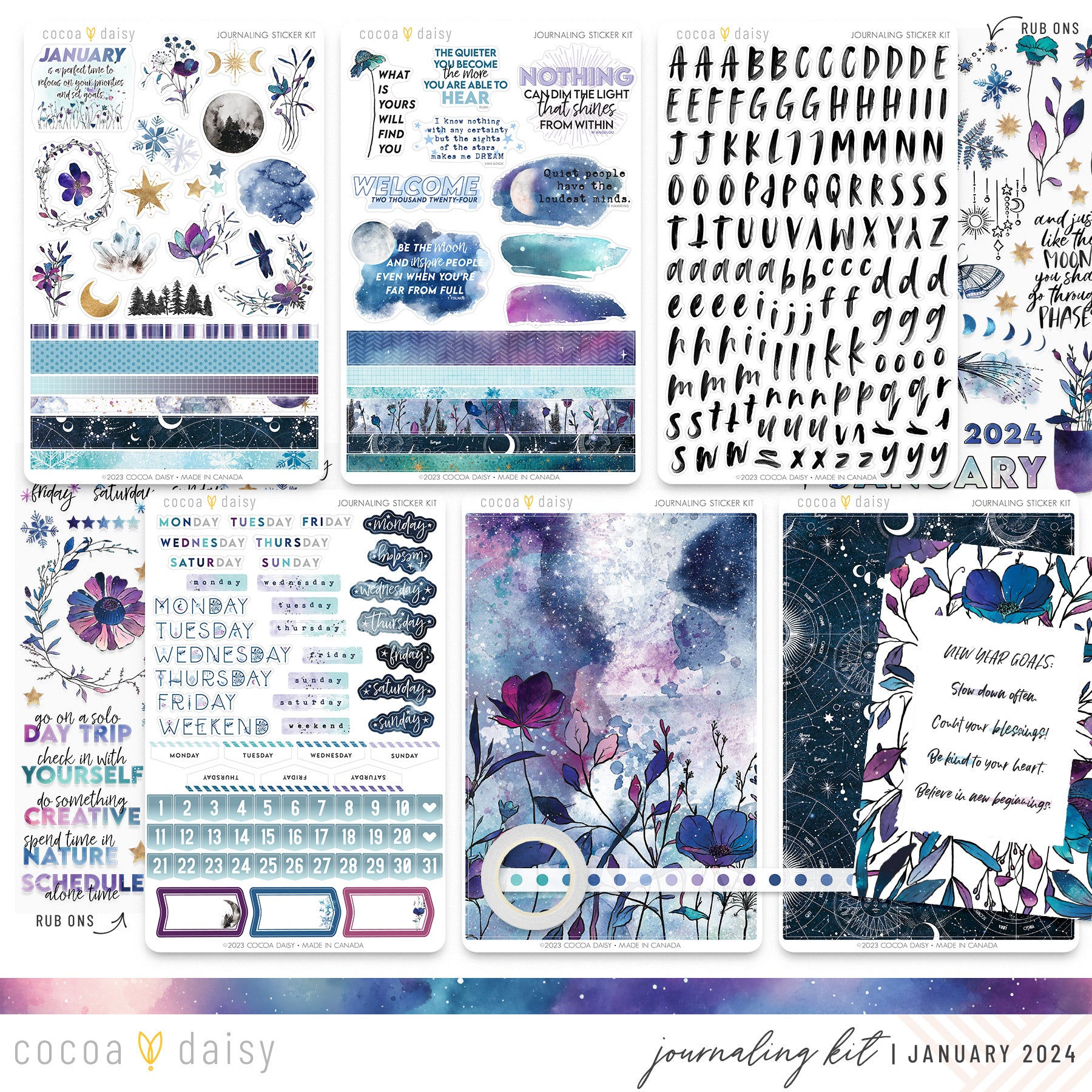 January New Year's Eve '24 JOURNAL sheet - planner stickers (S-132-10) –  Jump To It Designs