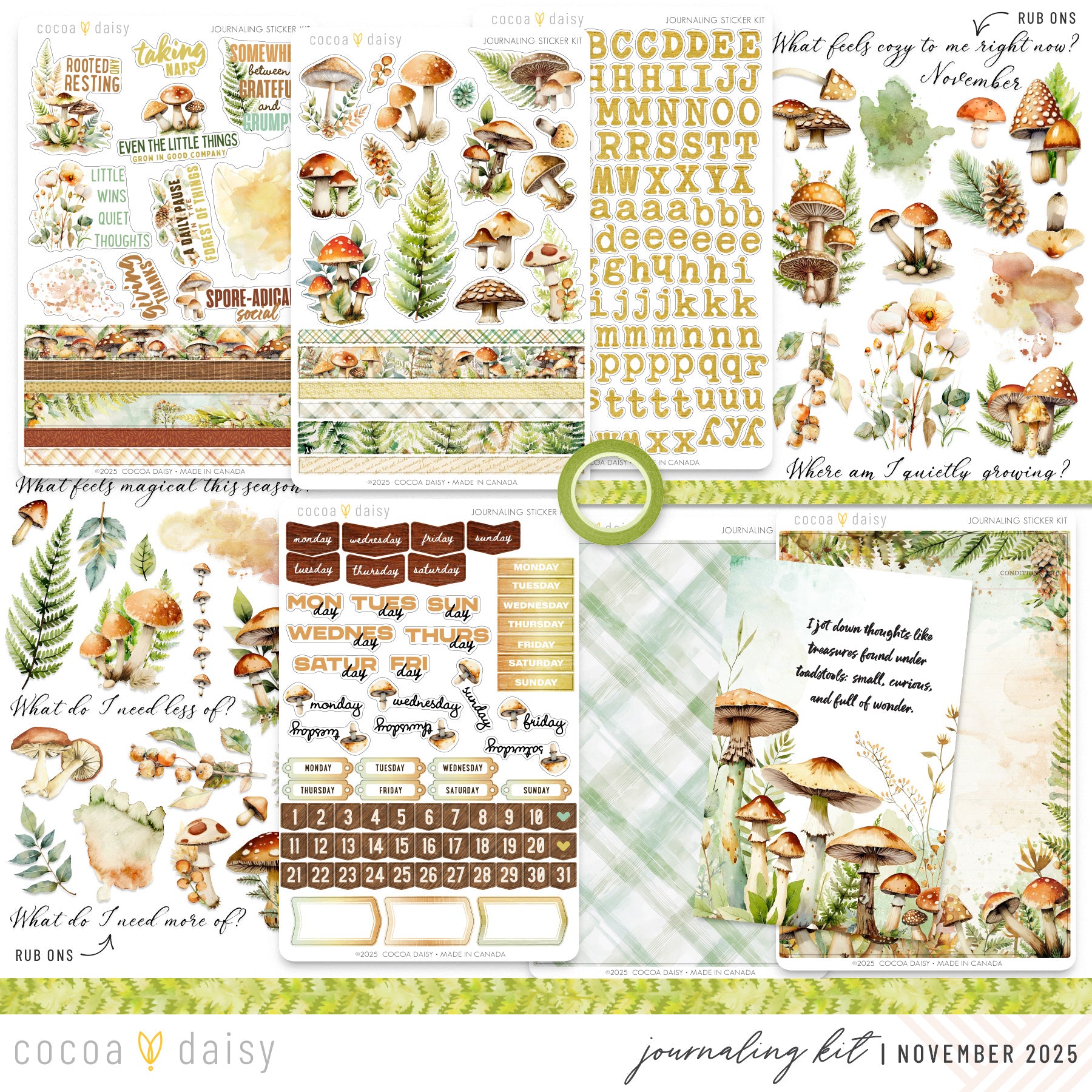 Moss & Mirth Journaling Kit - November 2025 – Cocoa Daisy