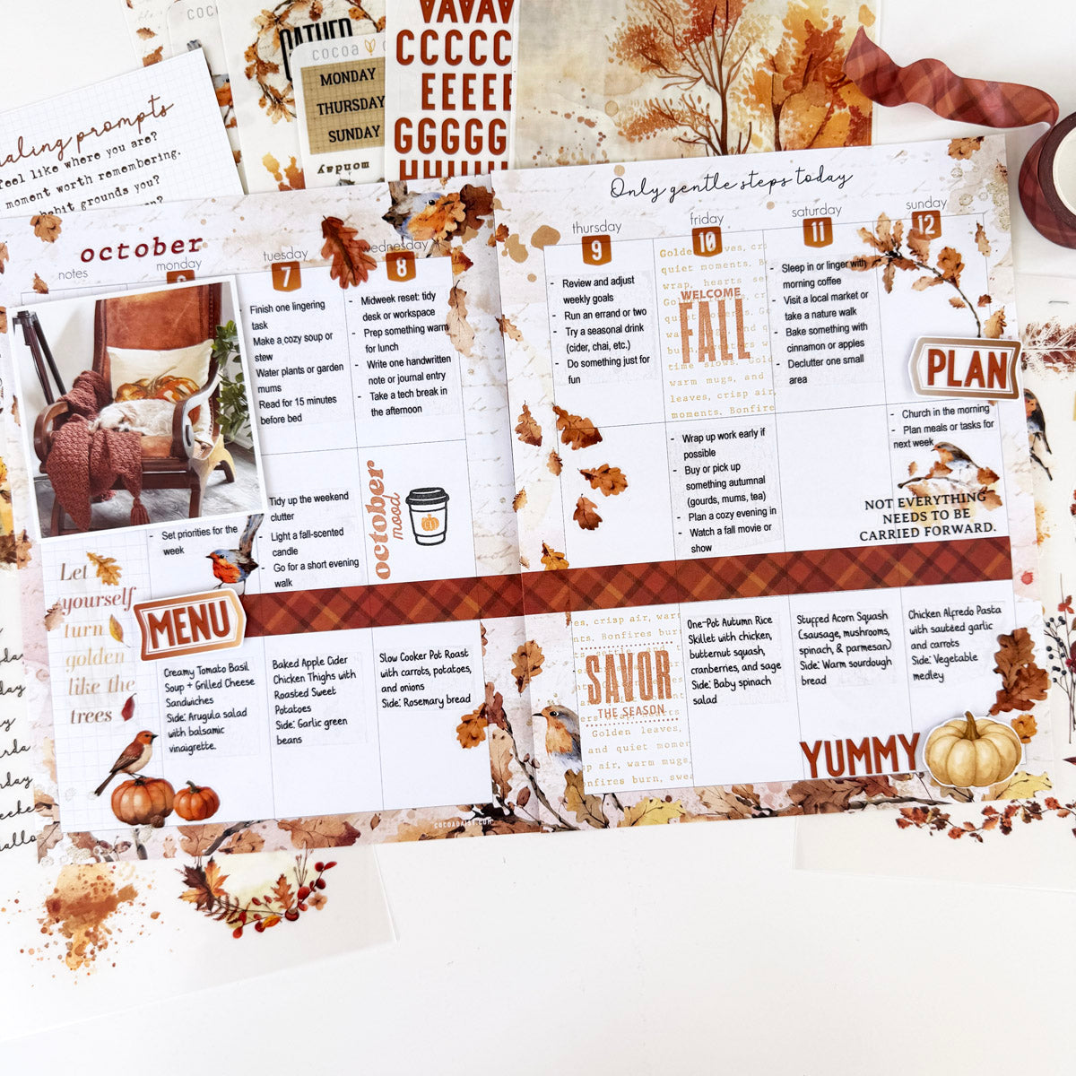 October Glow Inserts or Notebook Only - Choose your size - October 2025