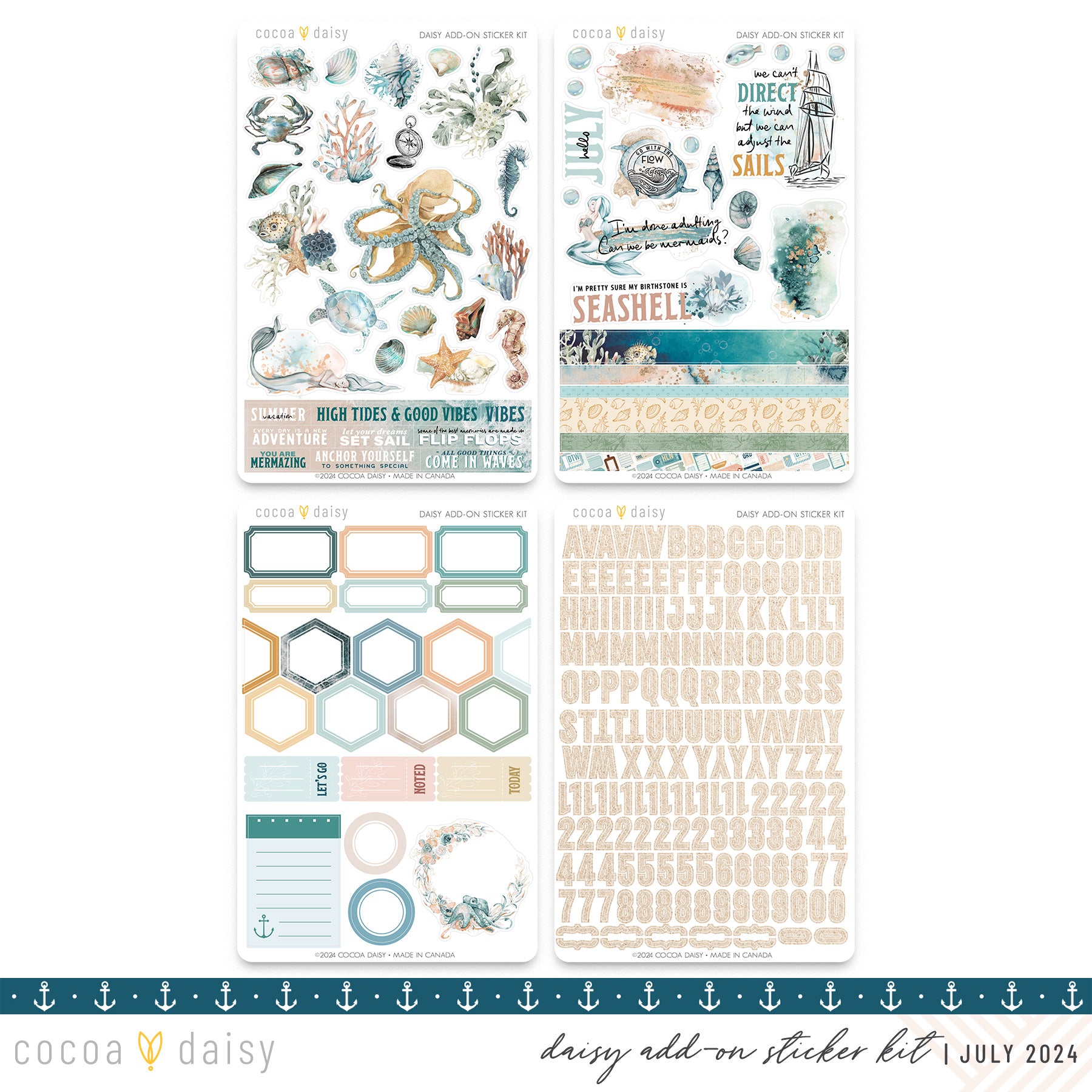 Into The Blue Daisy Add On Sticker Kit July 2024 – Cocoa Daisy