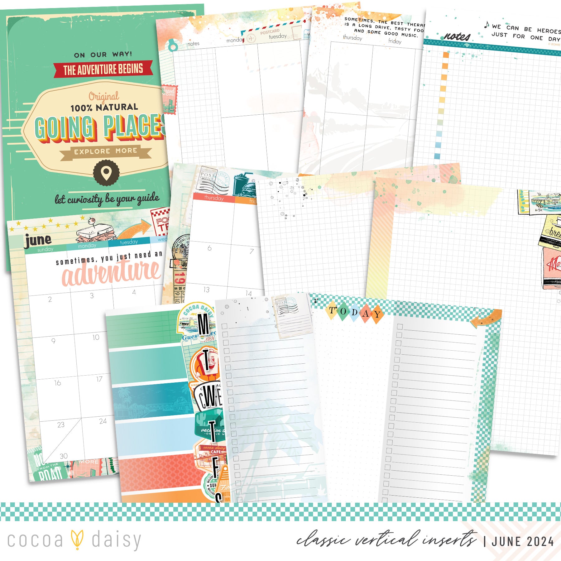Let's Go Inserts or notebook Only - Choose your size June 2024