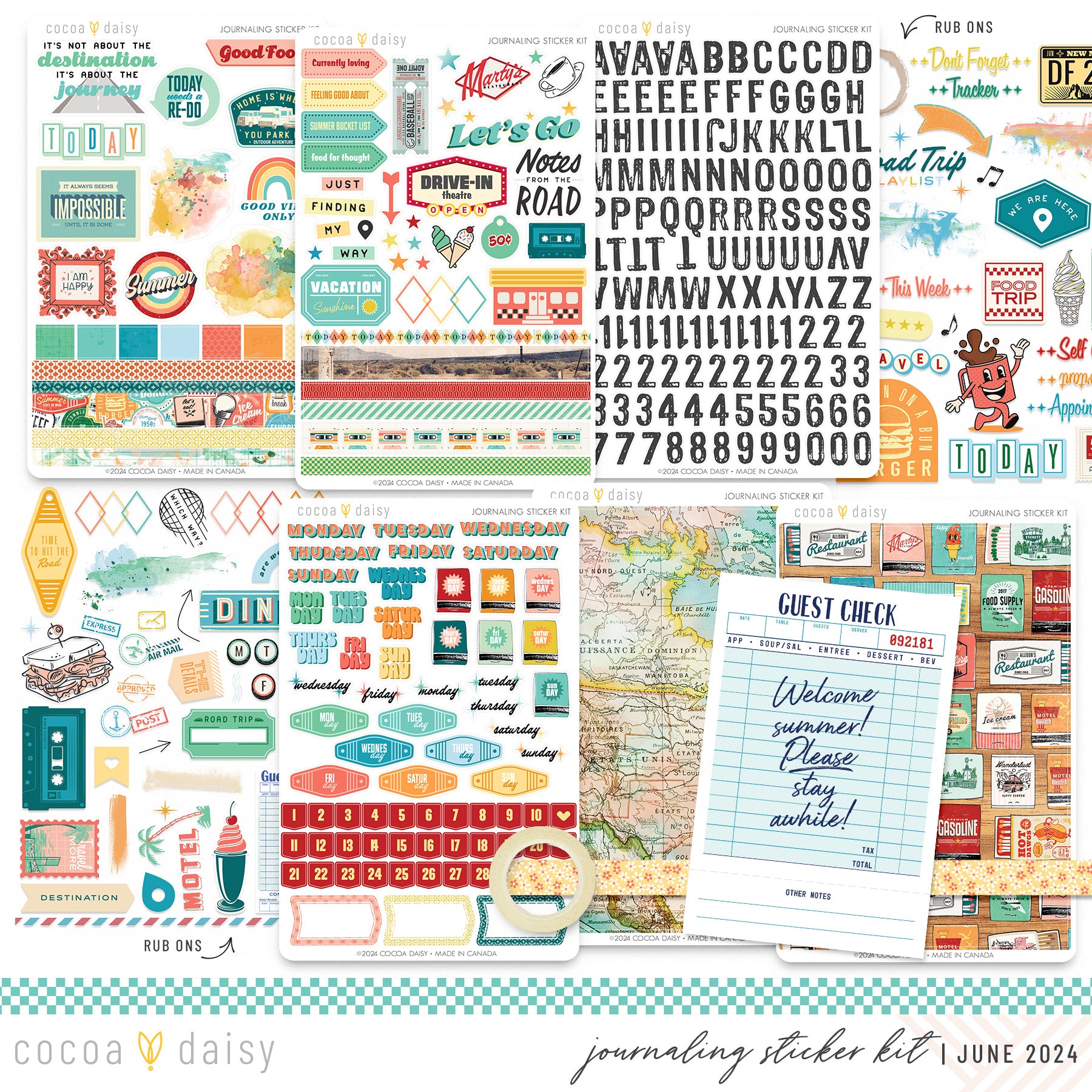 Let's Go Journaling Kit June 2024 Cocoa Daisy