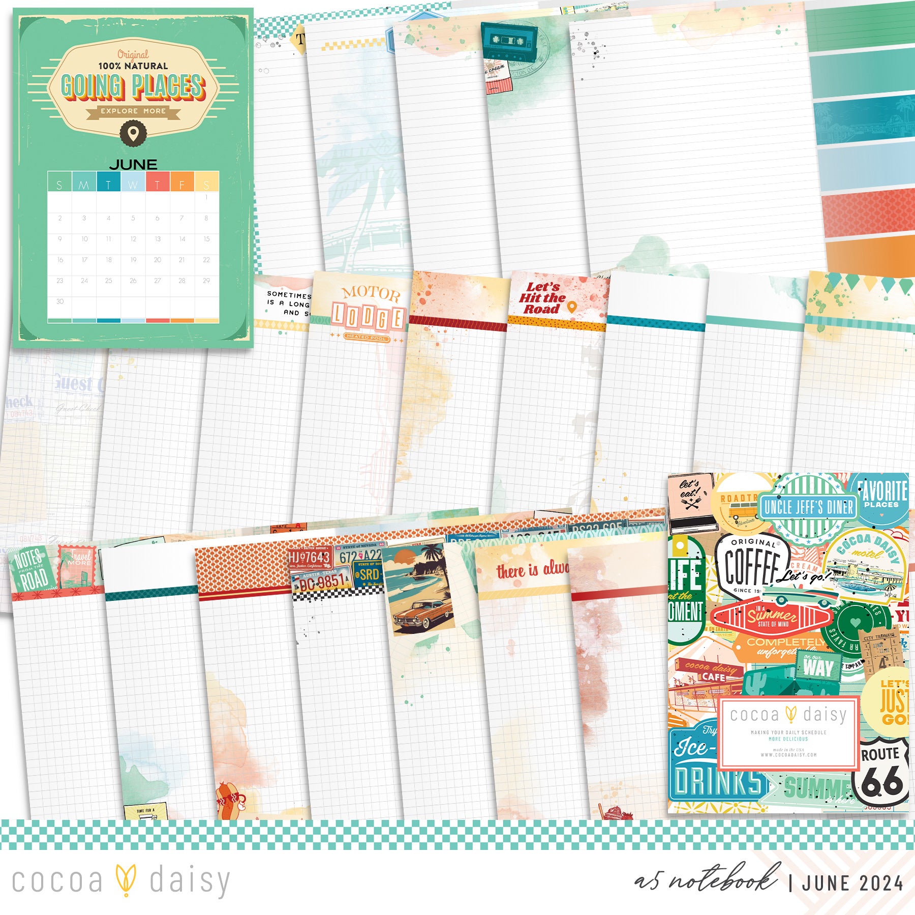 Let's Go Inserts or notebook Only - Choose your size June 2024