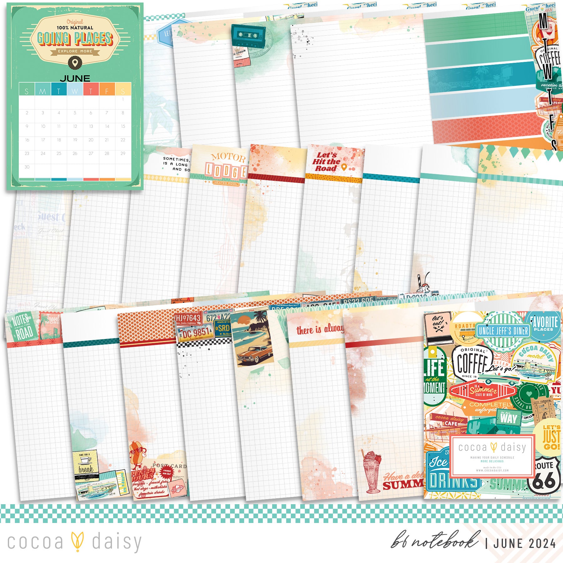 Let's Go Inserts or notebook Only - Choose your size June 2024