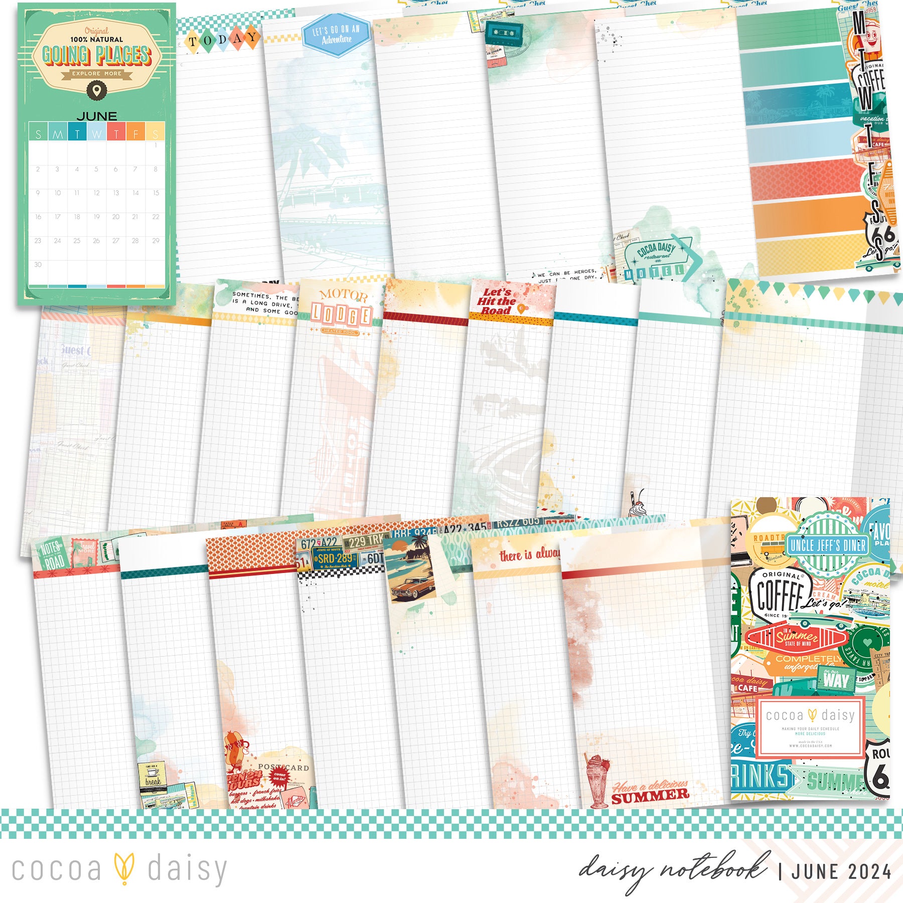 Let's Go Inserts or notebook Only - Choose your size June 2024
