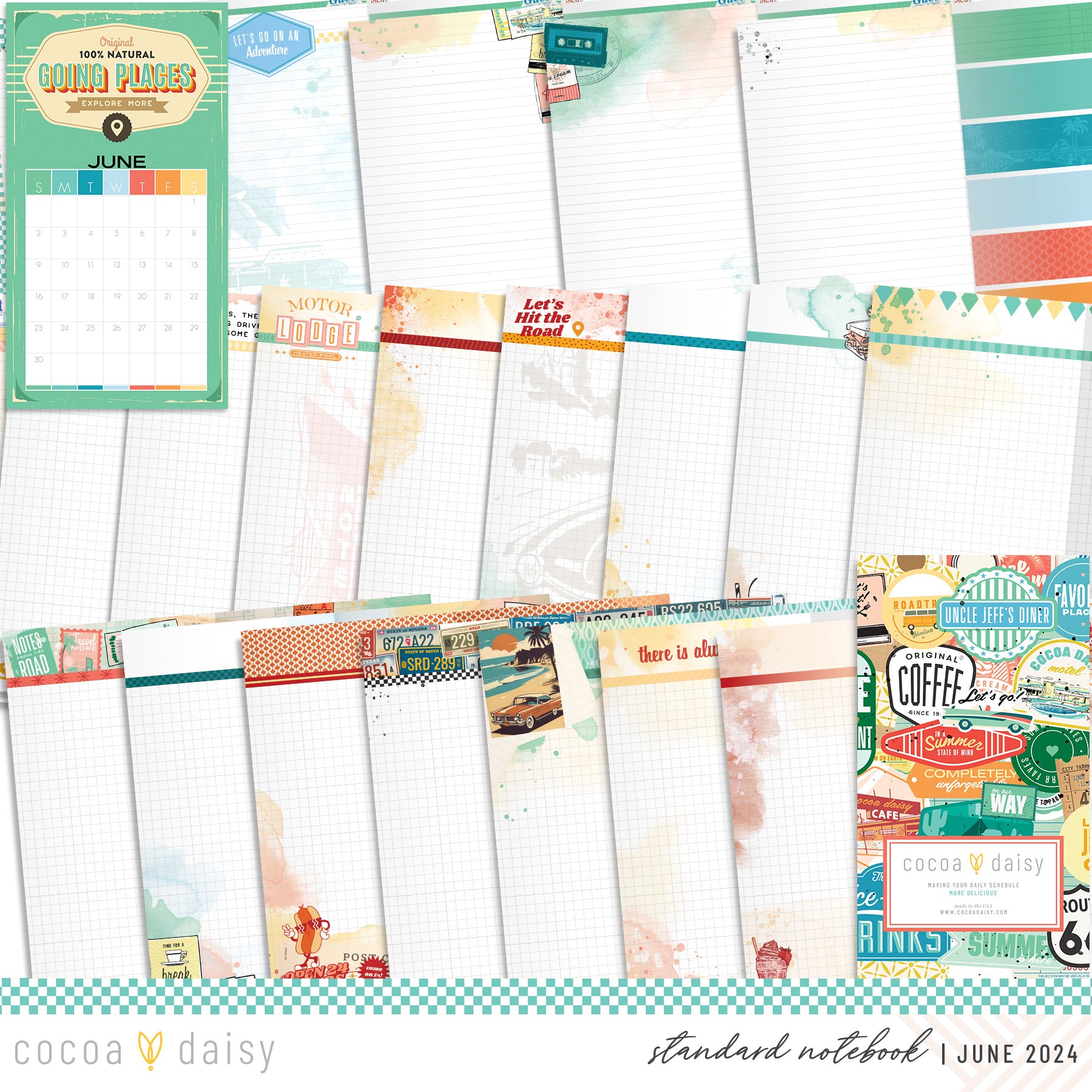 Let's Go Inserts or notebook Only - Choose your size June 2024
