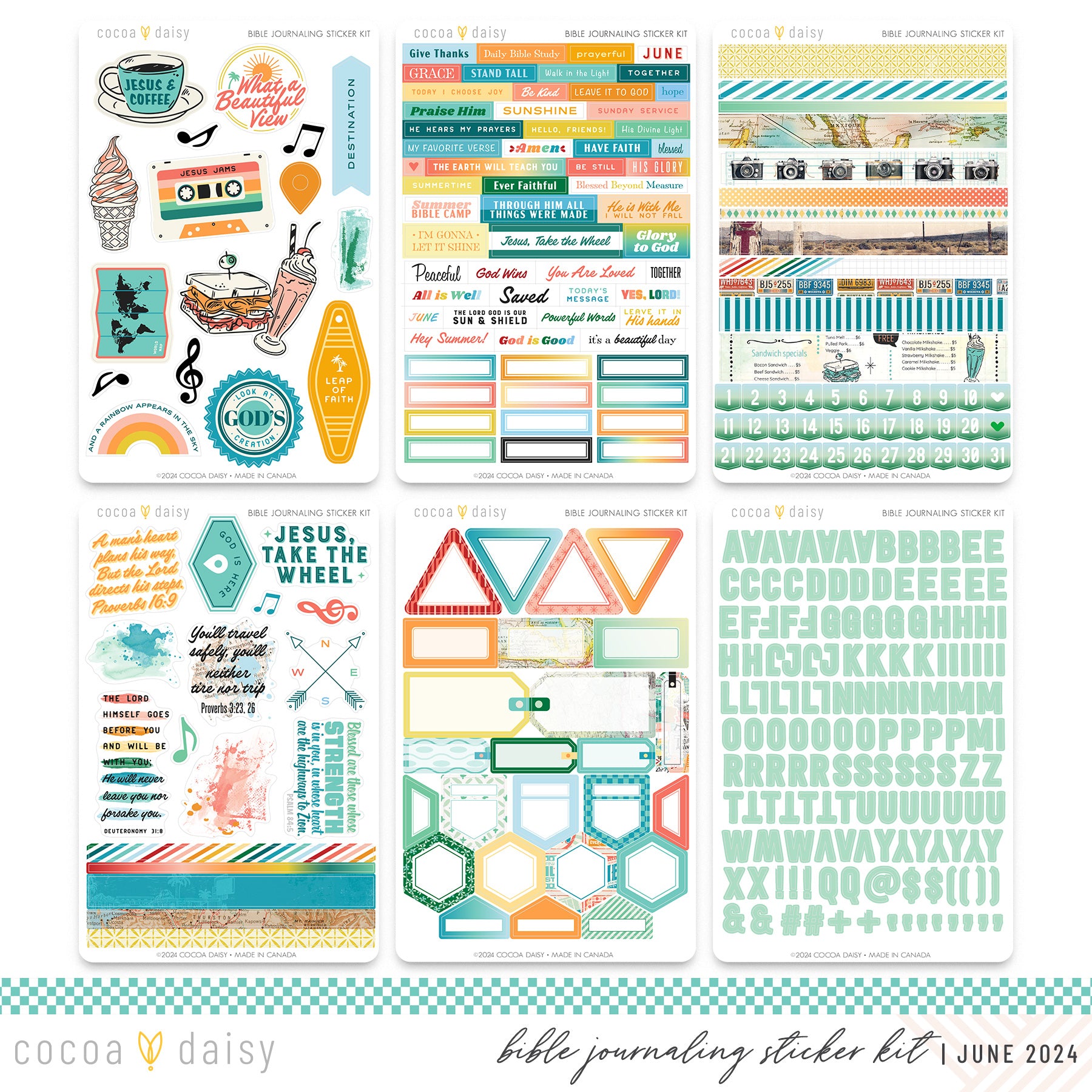 Let's Go Bible Journaling Sticker Kit June 2024