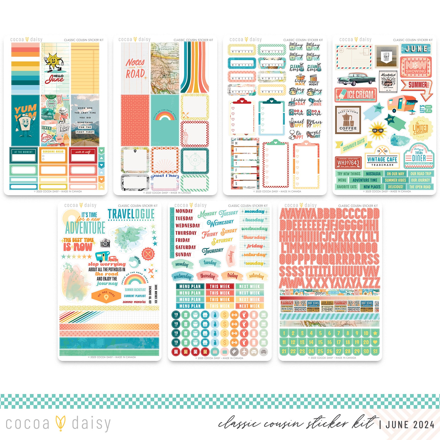 Let's Go Classic Cousin Sticker Kit June 2024 – Cocoa Daisy