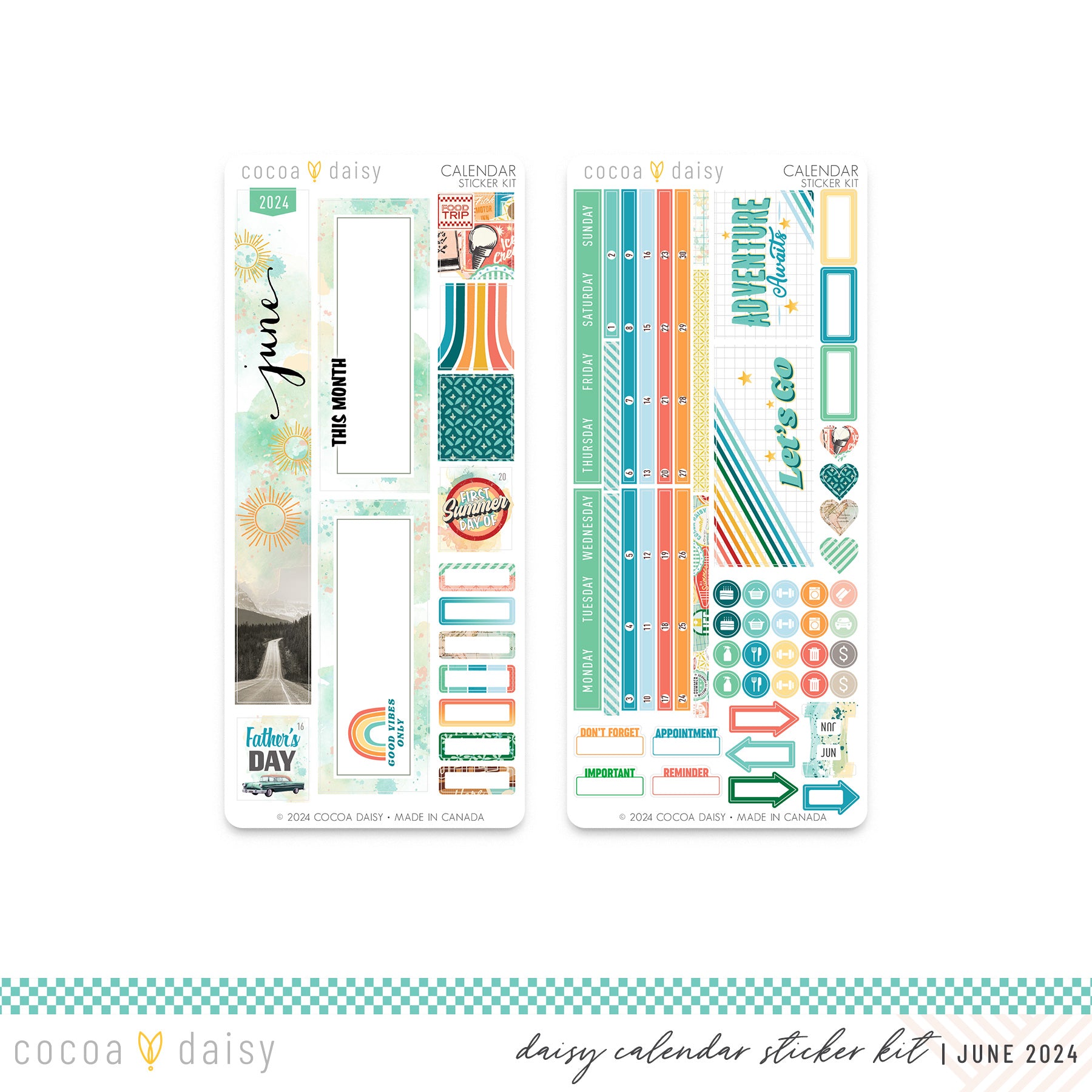 Let's Go Calendar Stickers for Daisy Weeks June 2024