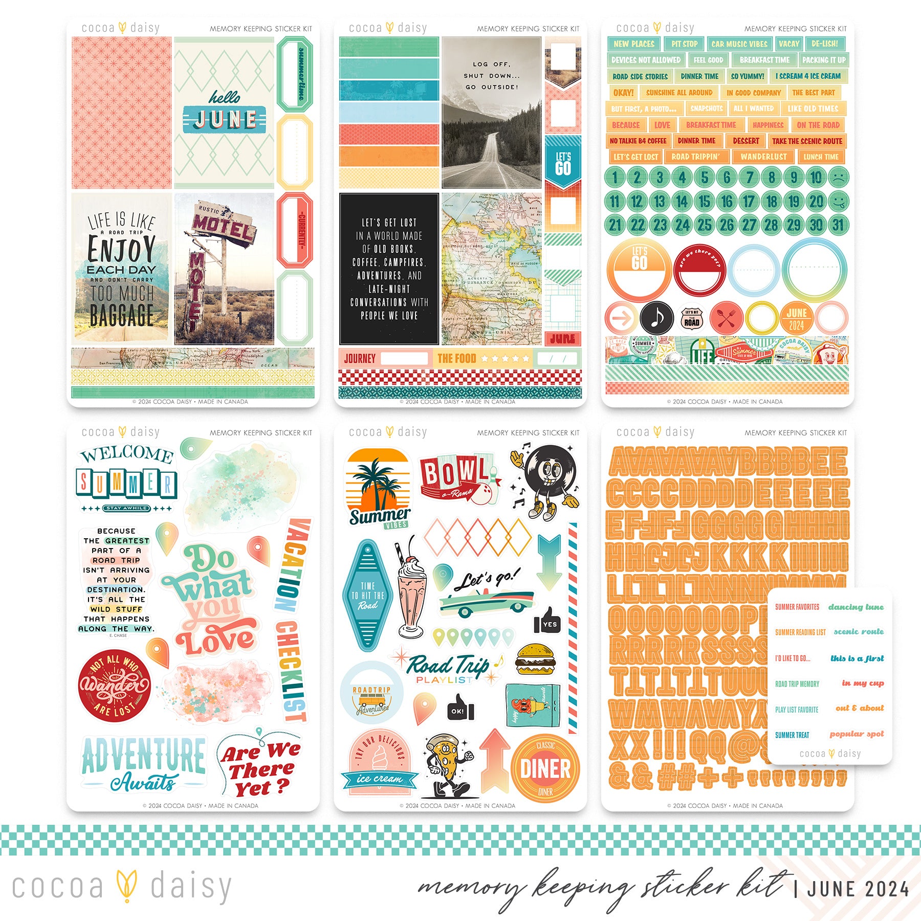 Let's Go Memory Keeping Sticker Kit  June 2024