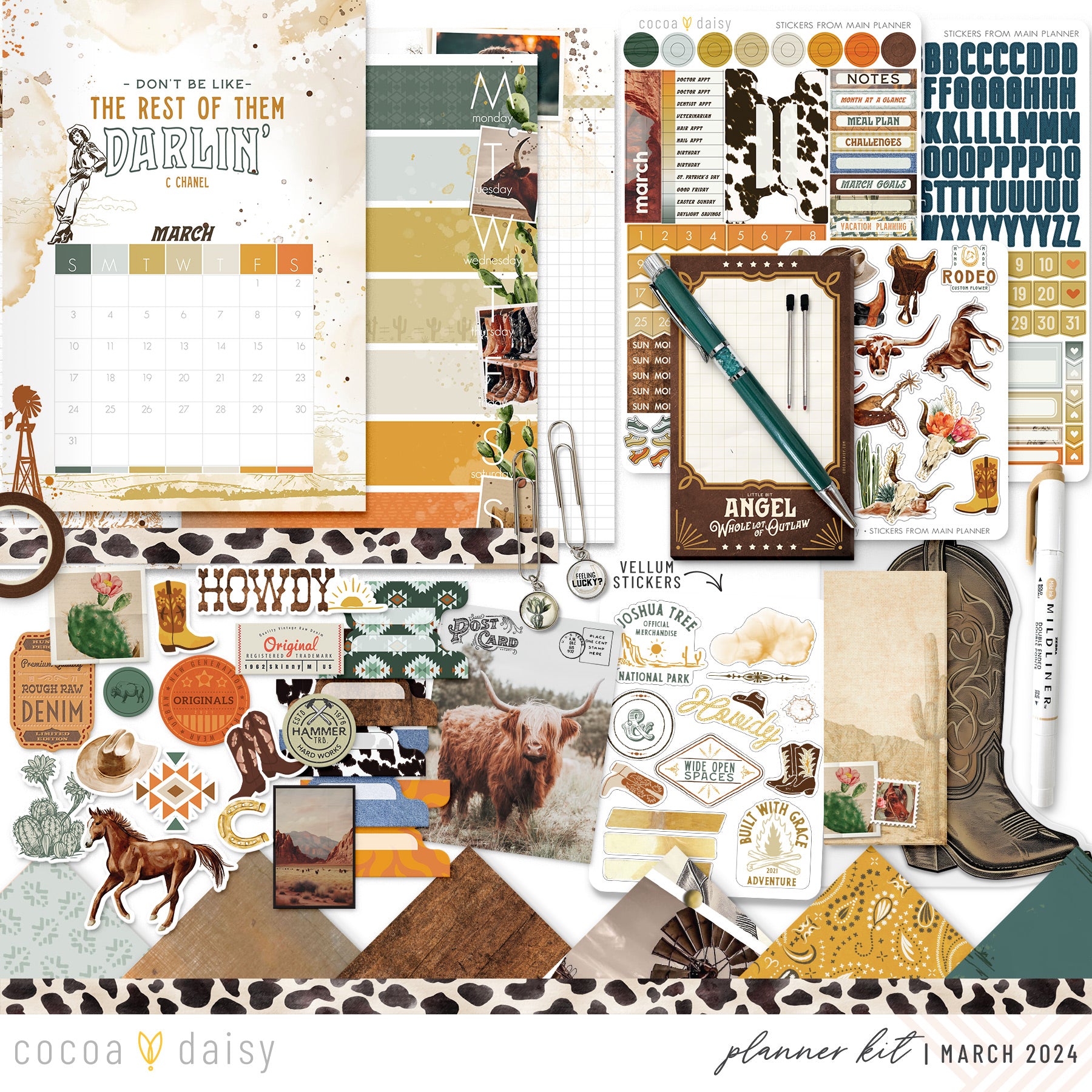 Big Sky Planner Kit - Choose your insert or notebook March 2024
