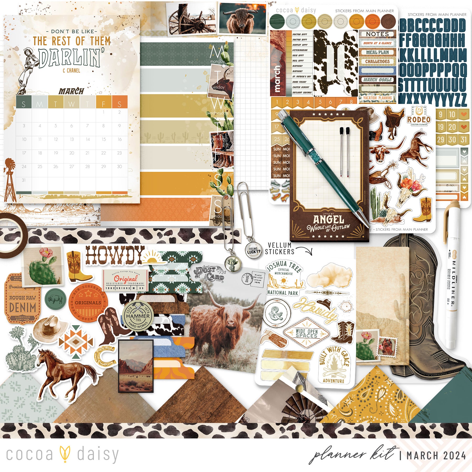 Big Sky Planner Kit - Choose your insert or notebook March 2024