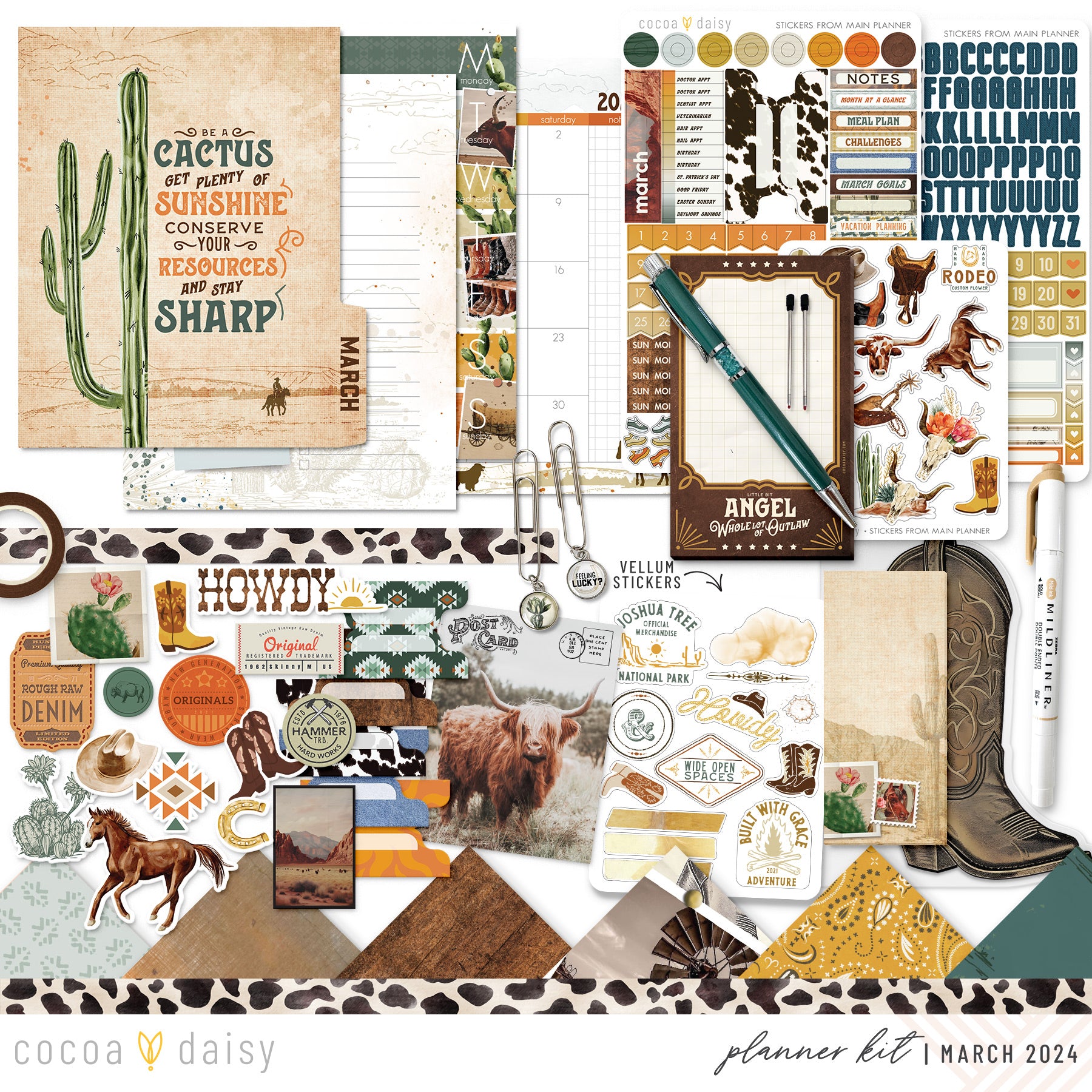 Big Sky Planner Kit - Choose your insert or notebook March 2024