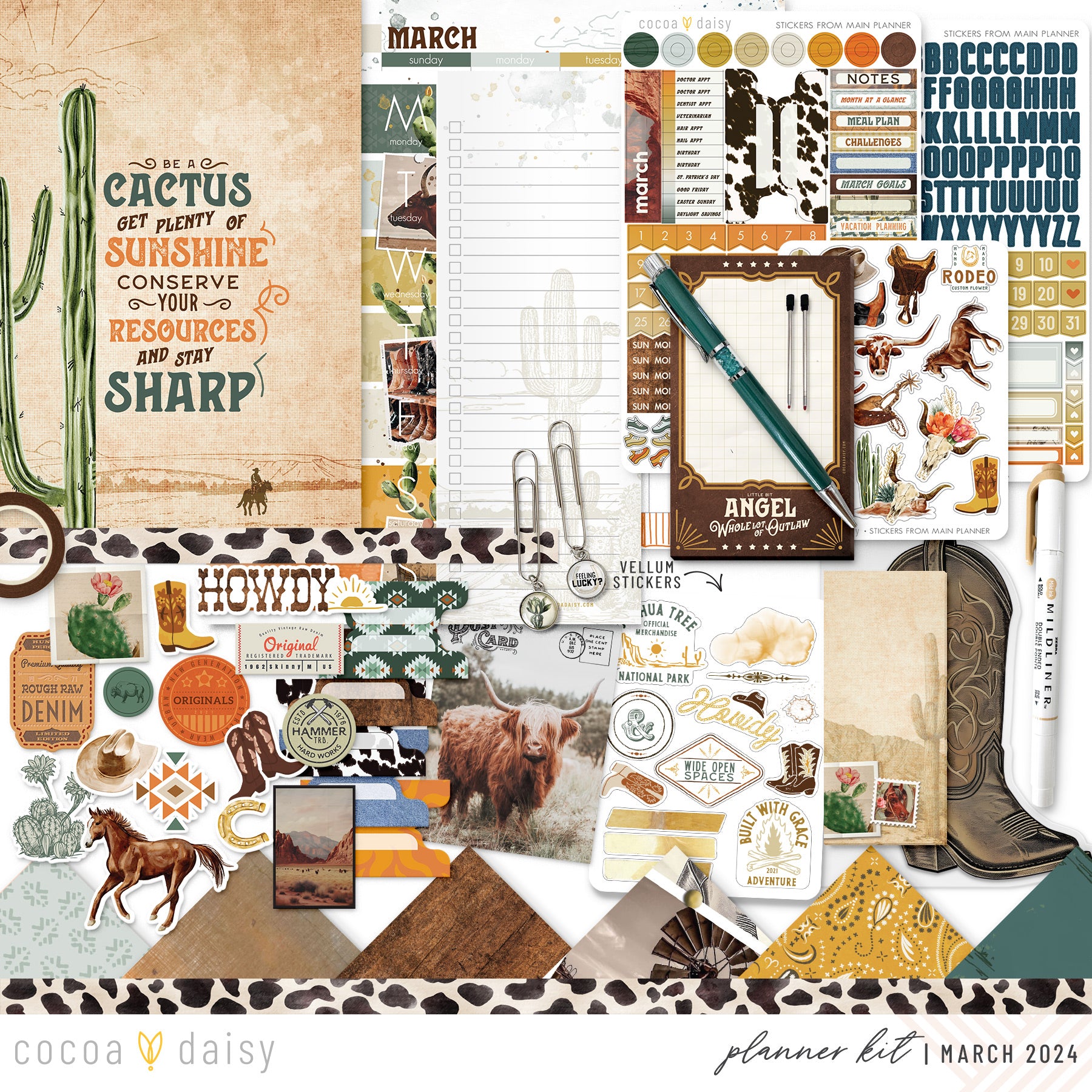 Big Sky Planner Kit - Choose your insert or notebook March 2024