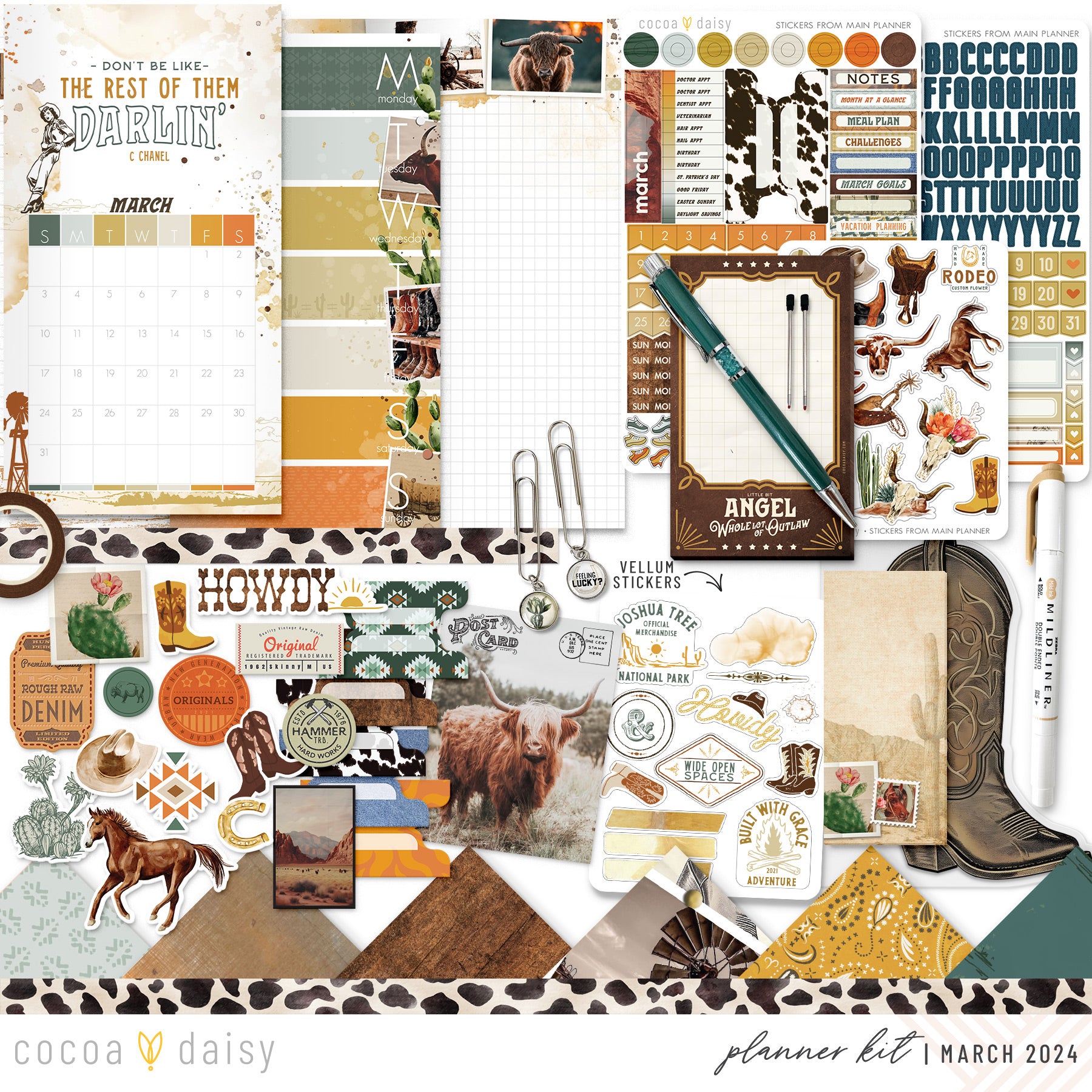 Big Sky Planner Kit - Choose your insert or notebook March 2024