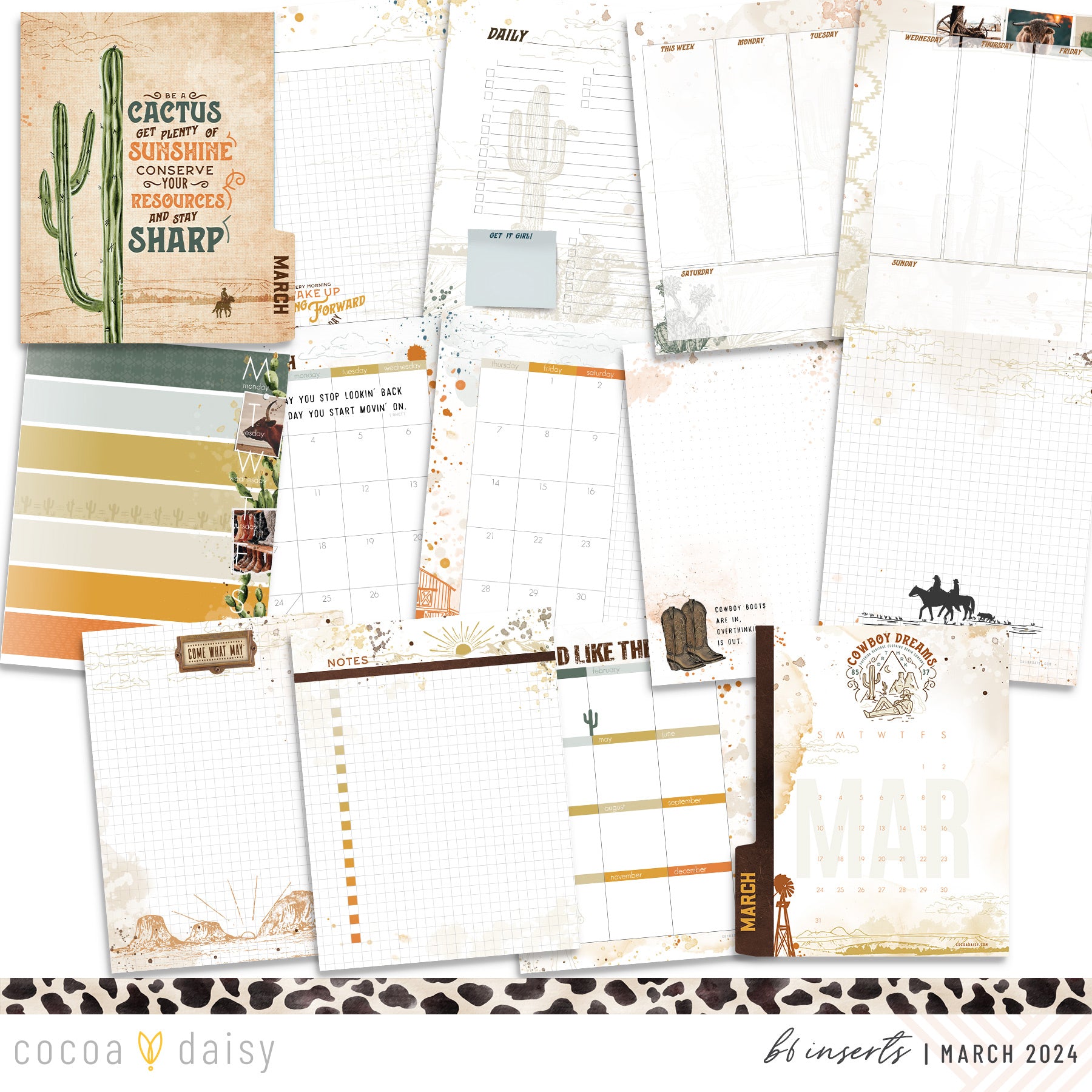 Big Sky Insert or Notebook Only - Choose your size March 2024