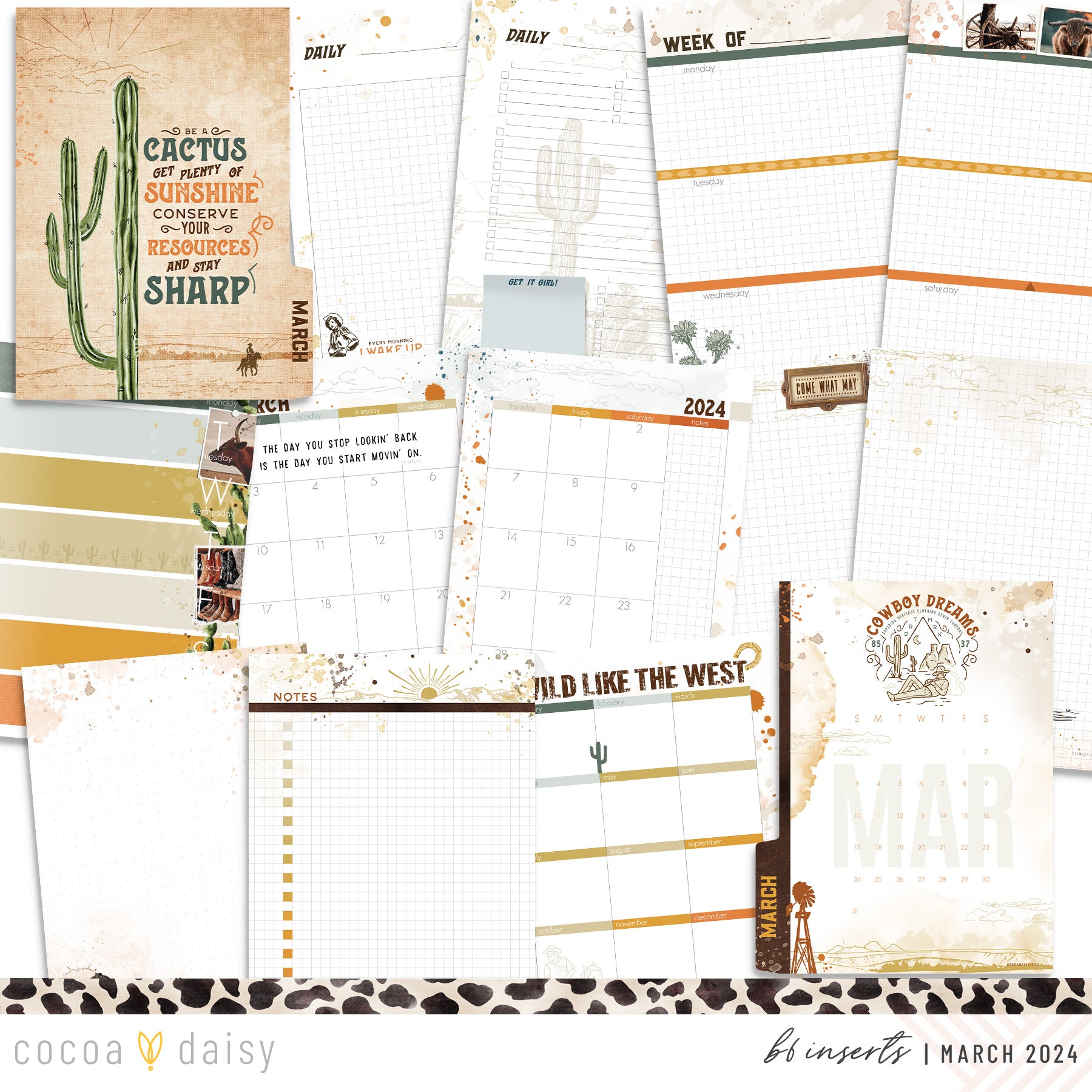 Big Sky Insert or Notebook Only - Choose your size March 2024