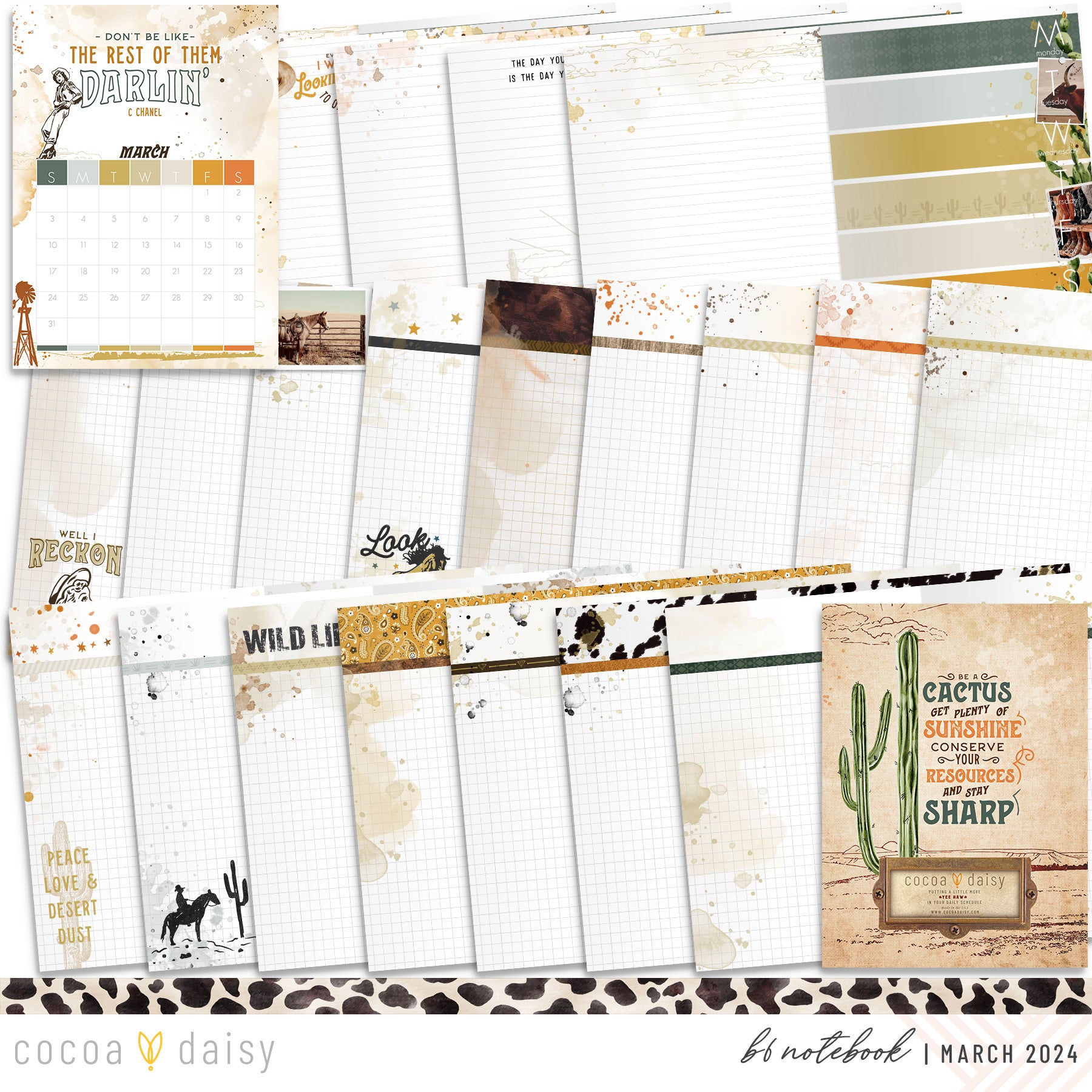 Big Sky Insert or Notebook Only - Choose your size March 2024
