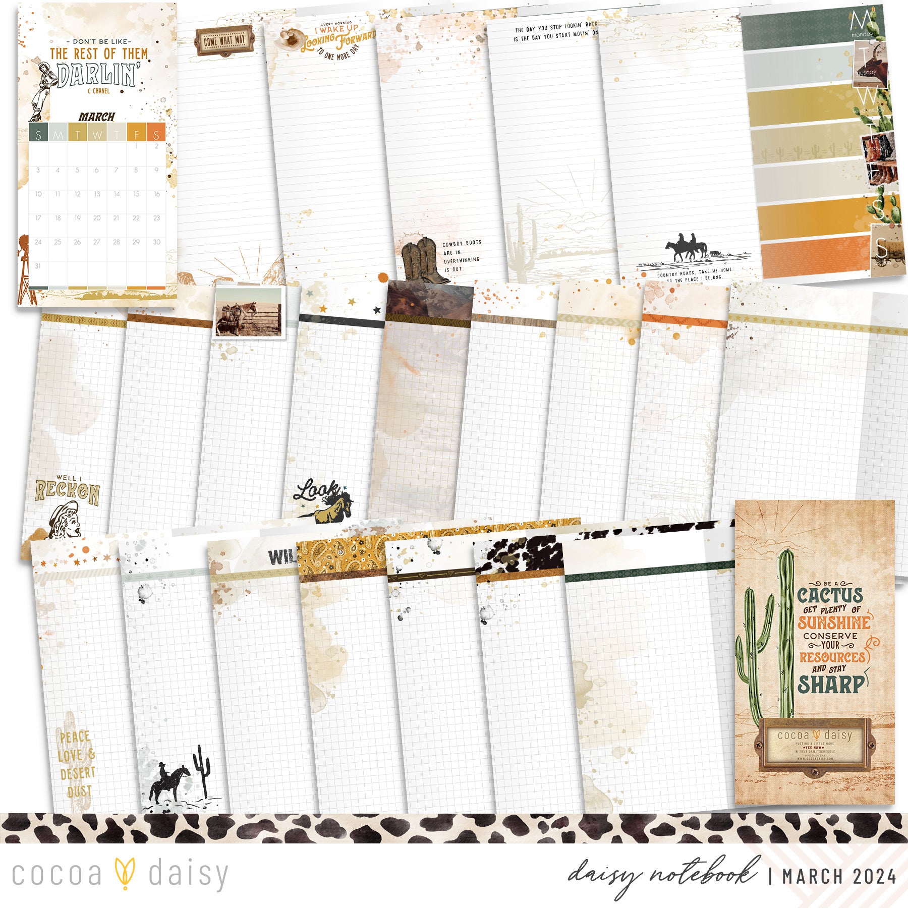 Big Sky Insert or Notebook Only - Choose your size March 2024