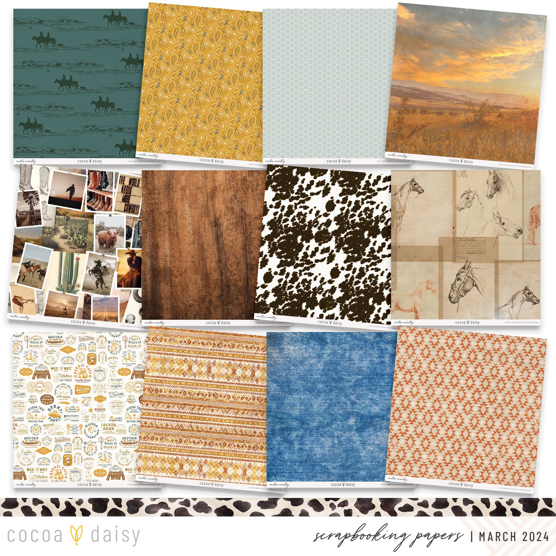 Big Sky 12x12 Set of Monthly Papers March 2024