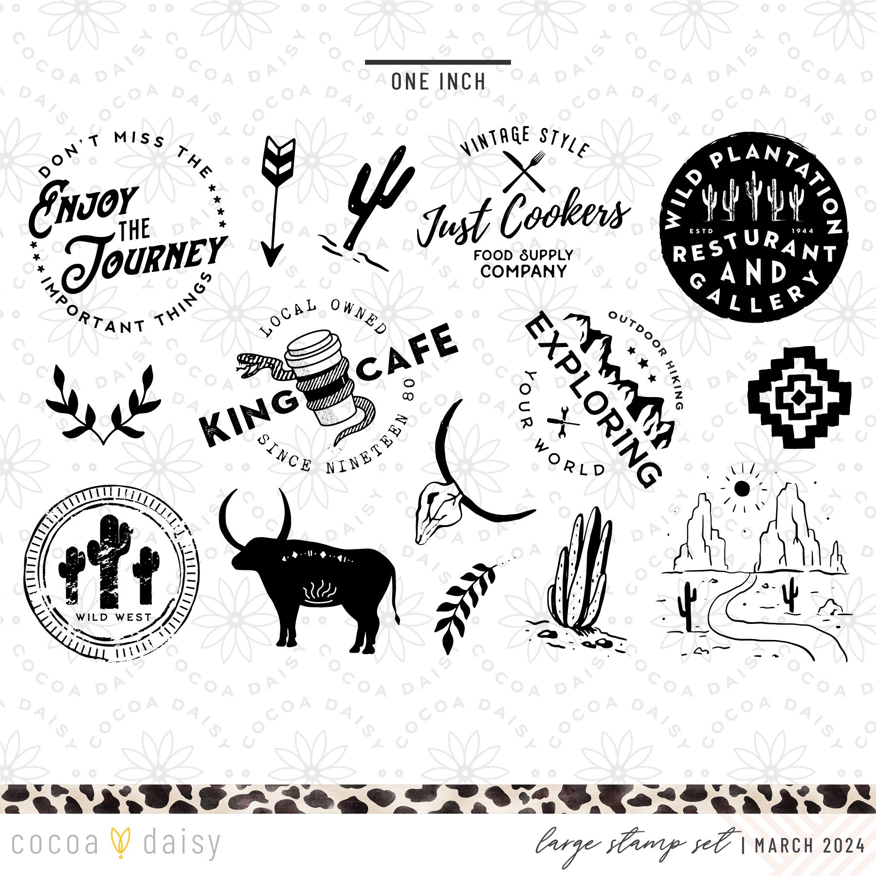 Big Sky Bonus 4x6 "Exploring Your World" Stamp Set March 2024 Cocoa Daisy