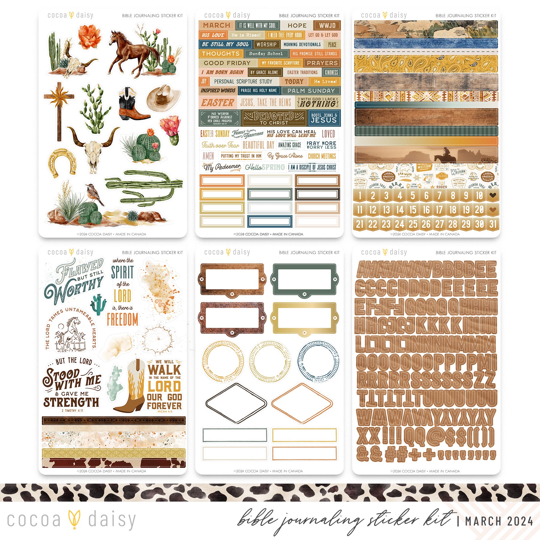 Big Sky Bible Journaling Sticker Kit March 2024 – Cocoa Daisy