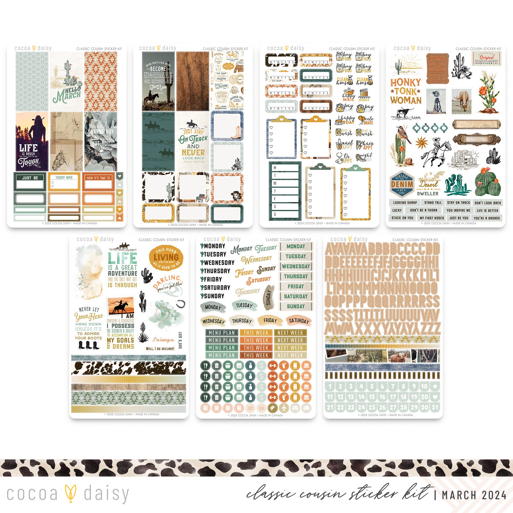 Big Sky  Classic Cousin Sticker Kit March 2024