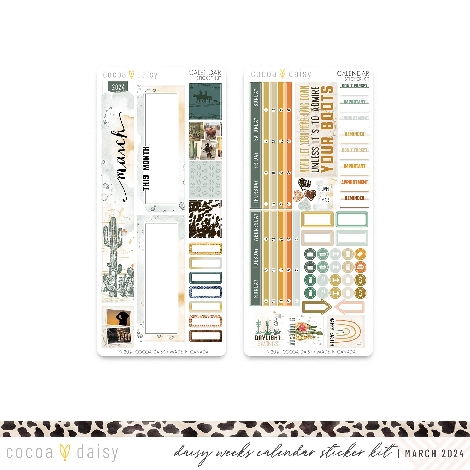 Big Sky  Calendar Stickers for Daisy Weeks March 2024