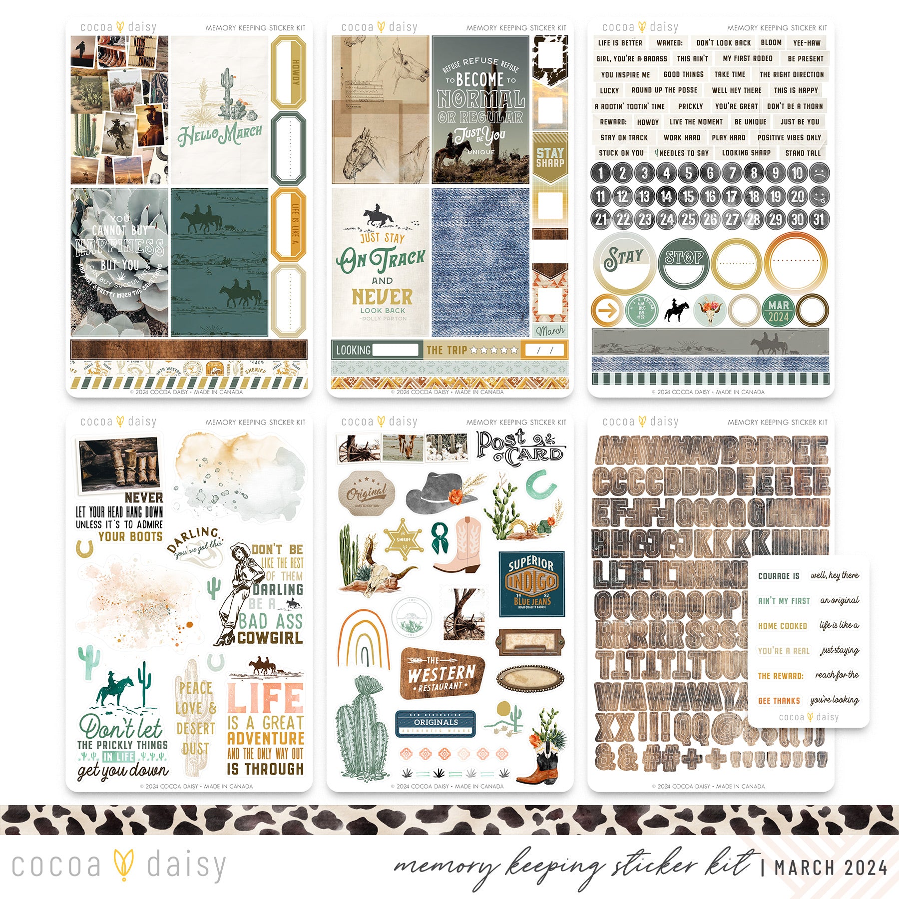 Big Sky Memory Keeping Sticker Kit  March 2024