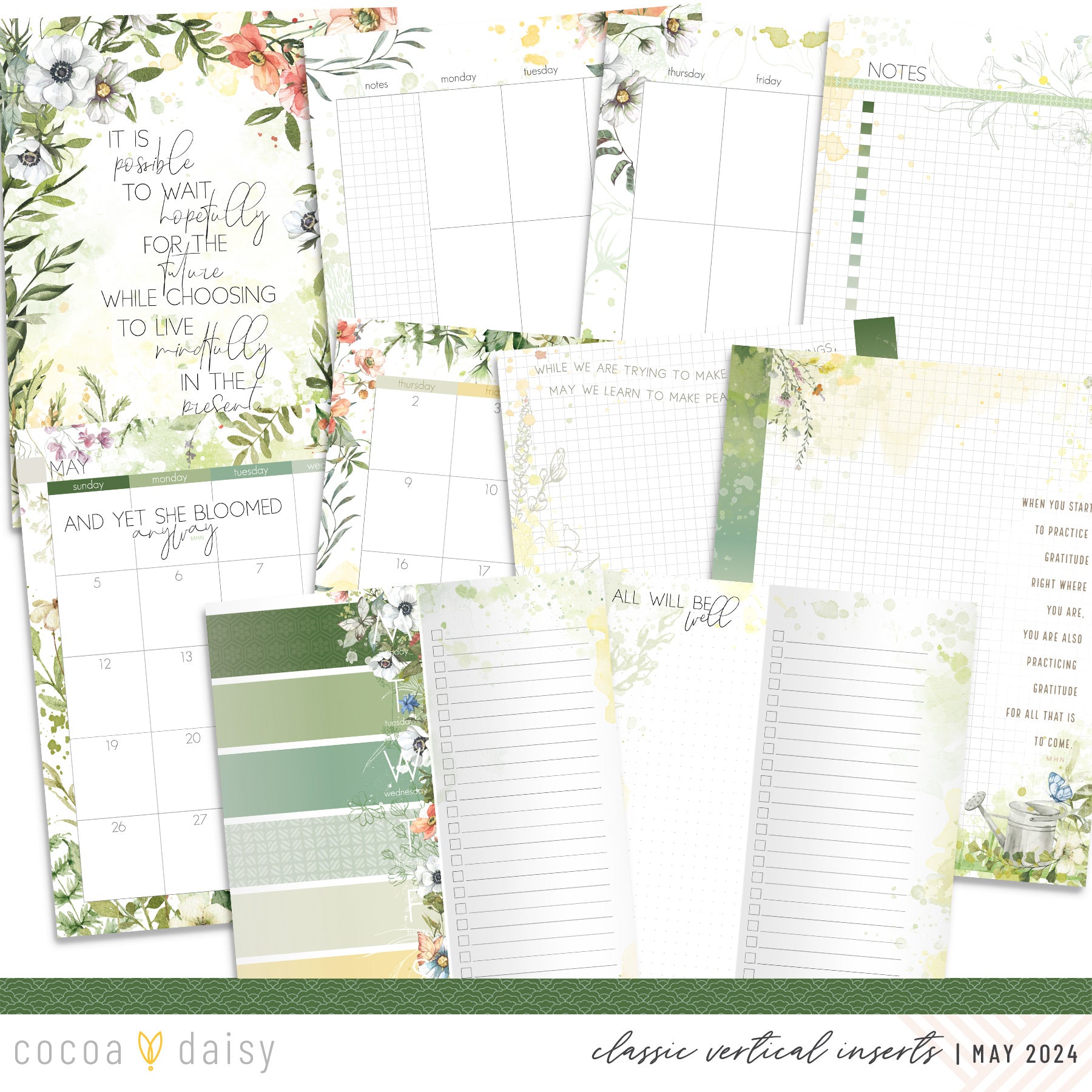 From The Garden Inserts or notebook Only - Choose your size May 2024
