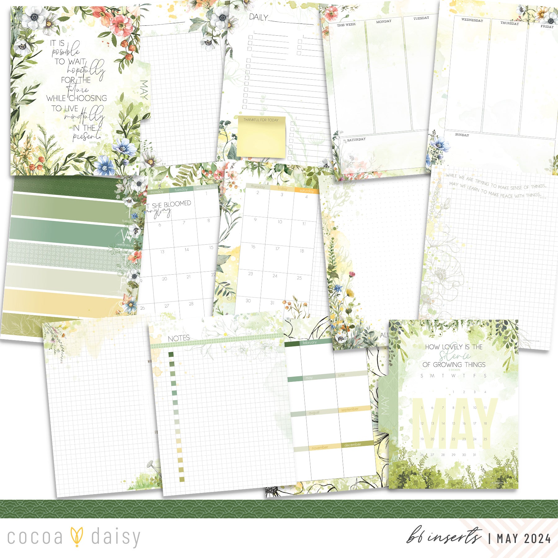 From The Garden Inserts or notebook Only - Choose your size May 2024