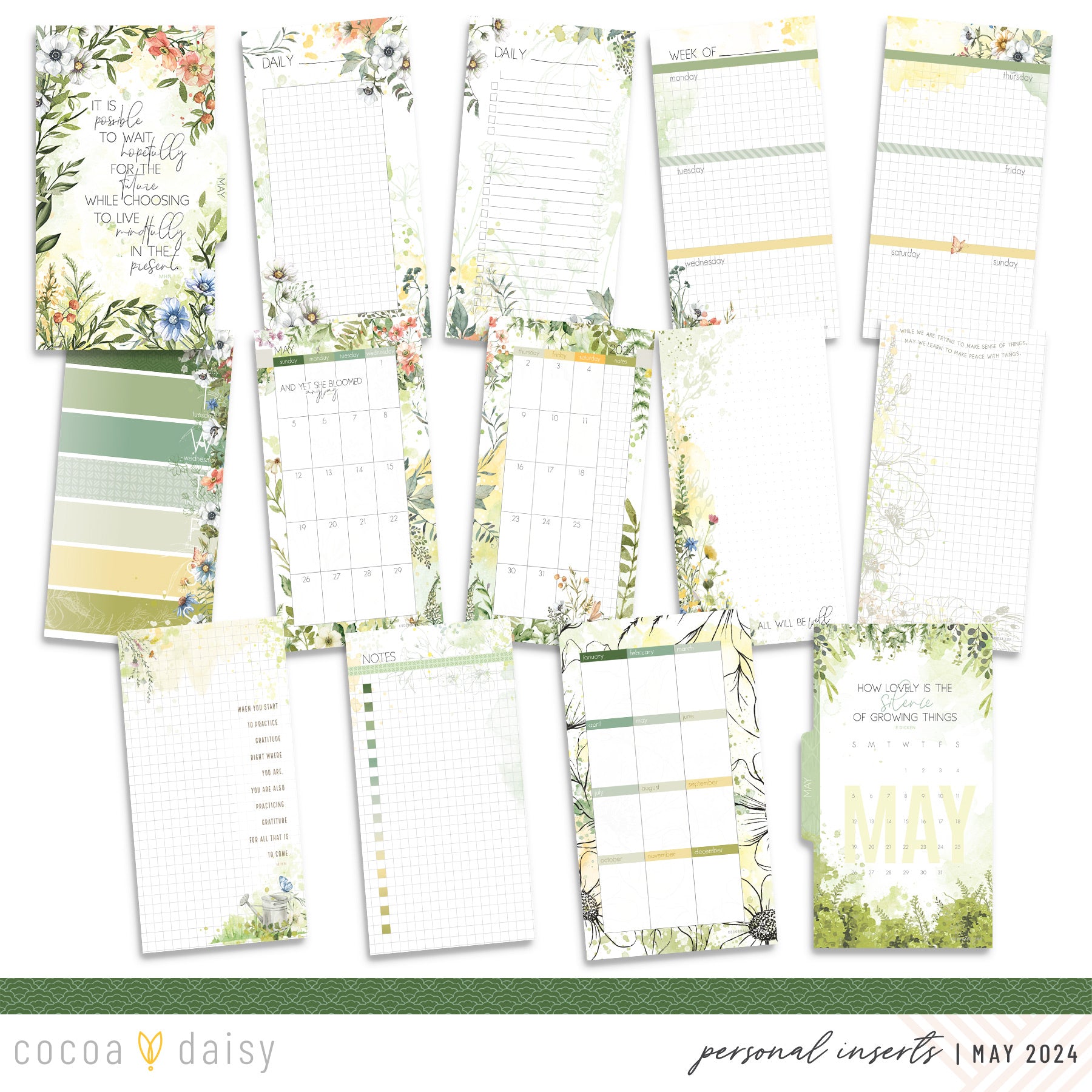 From The Garden Inserts or notebook Only - Choose your size May 2024