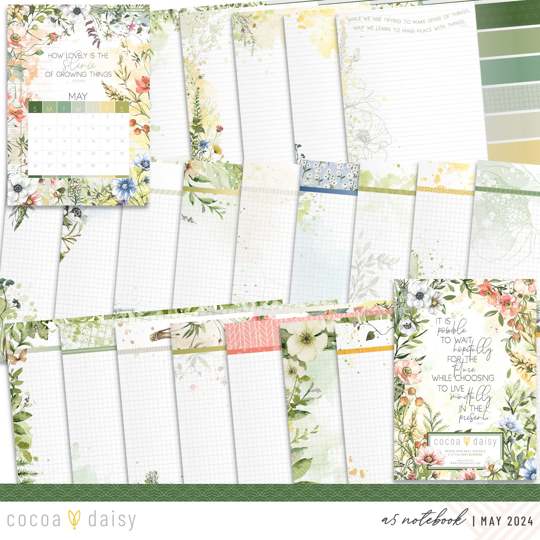 From The Garden Inserts or notebook Only - Choose your size May 2024