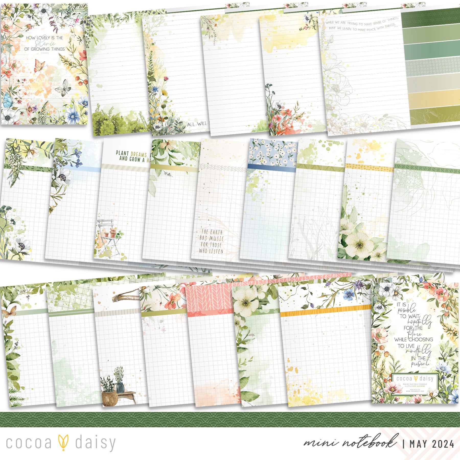 From The Garden Inserts or notebook Only - Choose your size May 2024