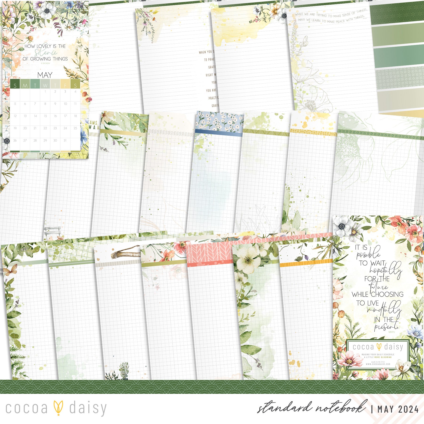 From The Garden Inserts or notebook Only - Choose your size May 2024