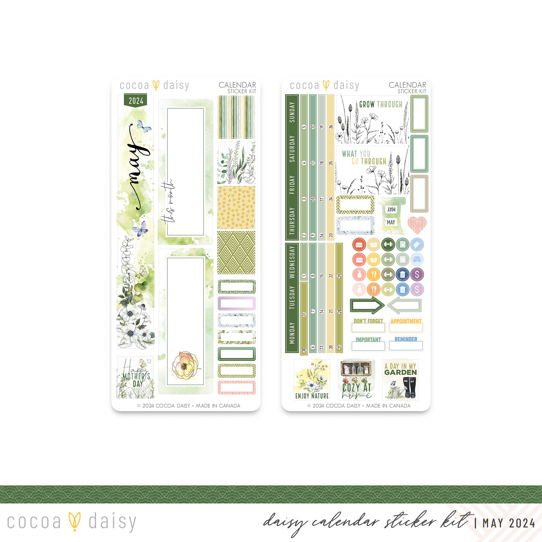 From The Garden Calendar Stickers for Daisy Weeks May 2024