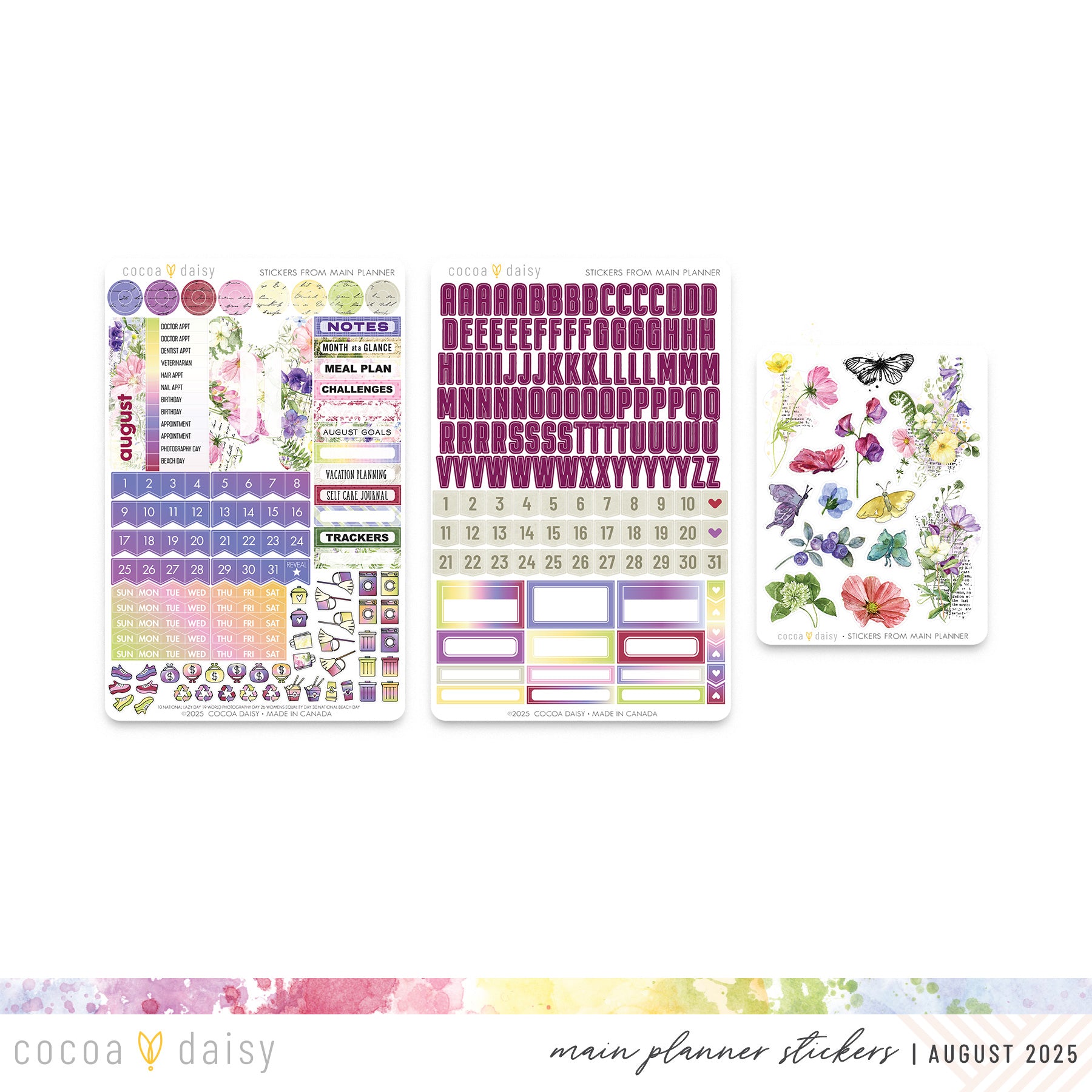 Flutterby Planner Kit - Choose your insert or notebook - August 2025