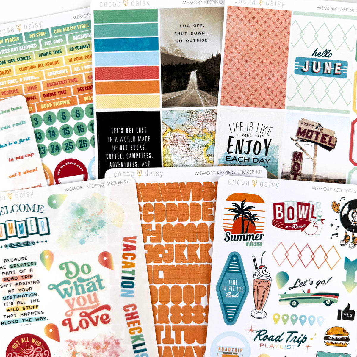 Let's Go Memory Keeping Sticker Kit  June 2024