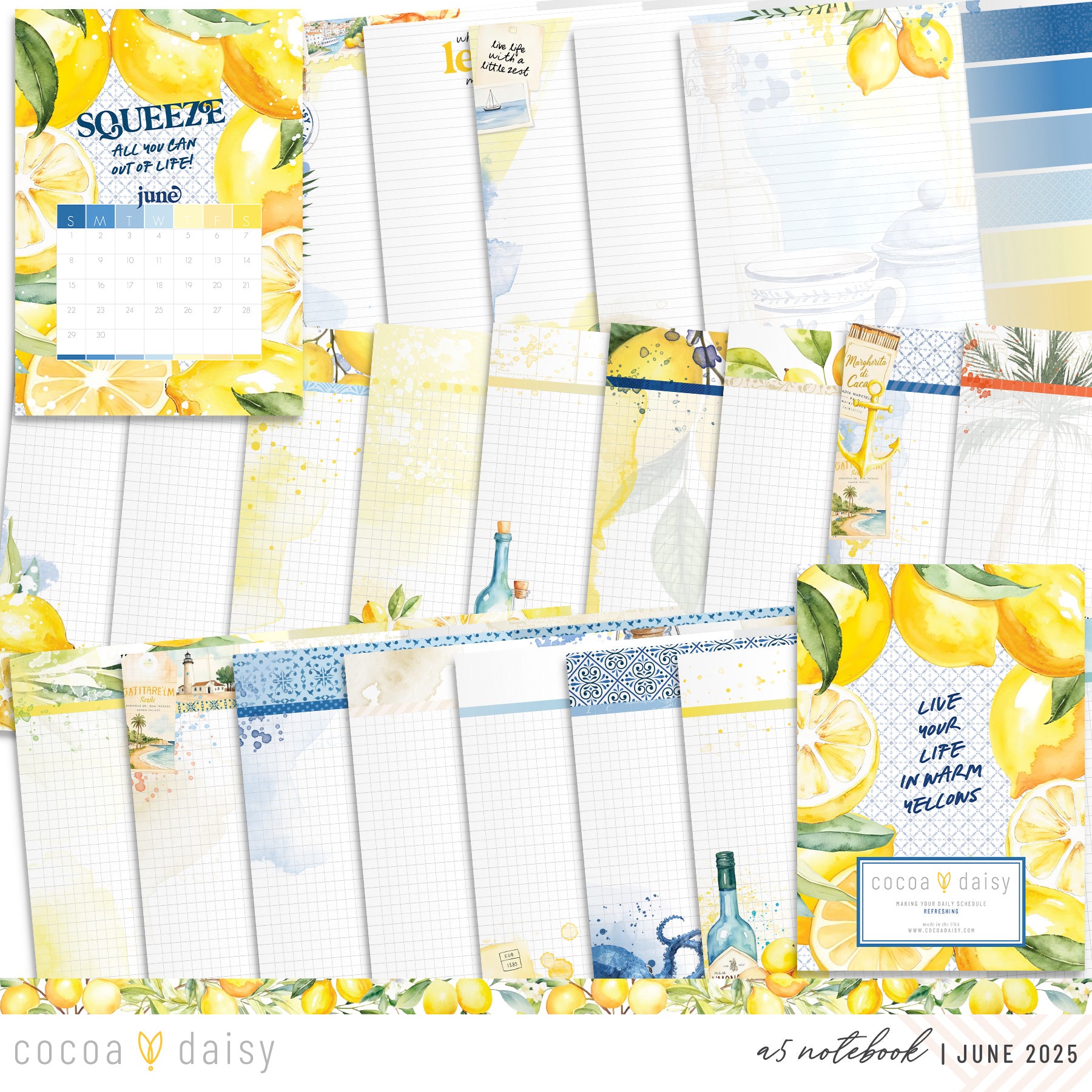 Mediterranean Muse Inserts or notebook Only - Choose your size - June 2025
