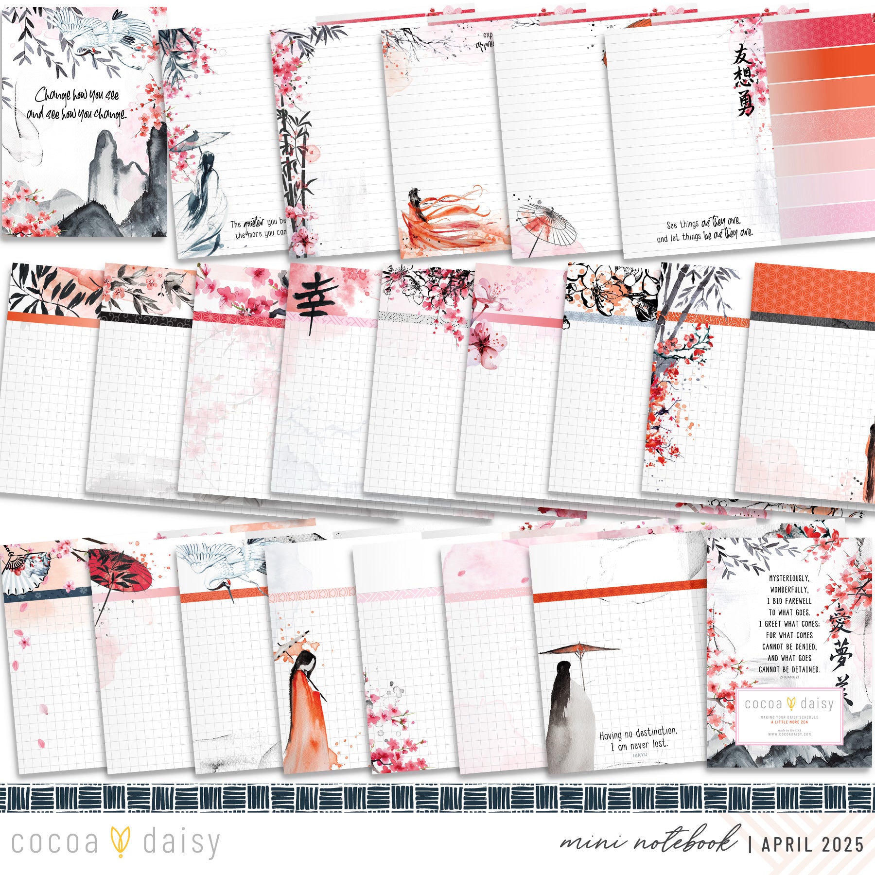 Serenity Inserts or notebook Only - Choose your size - April 2025