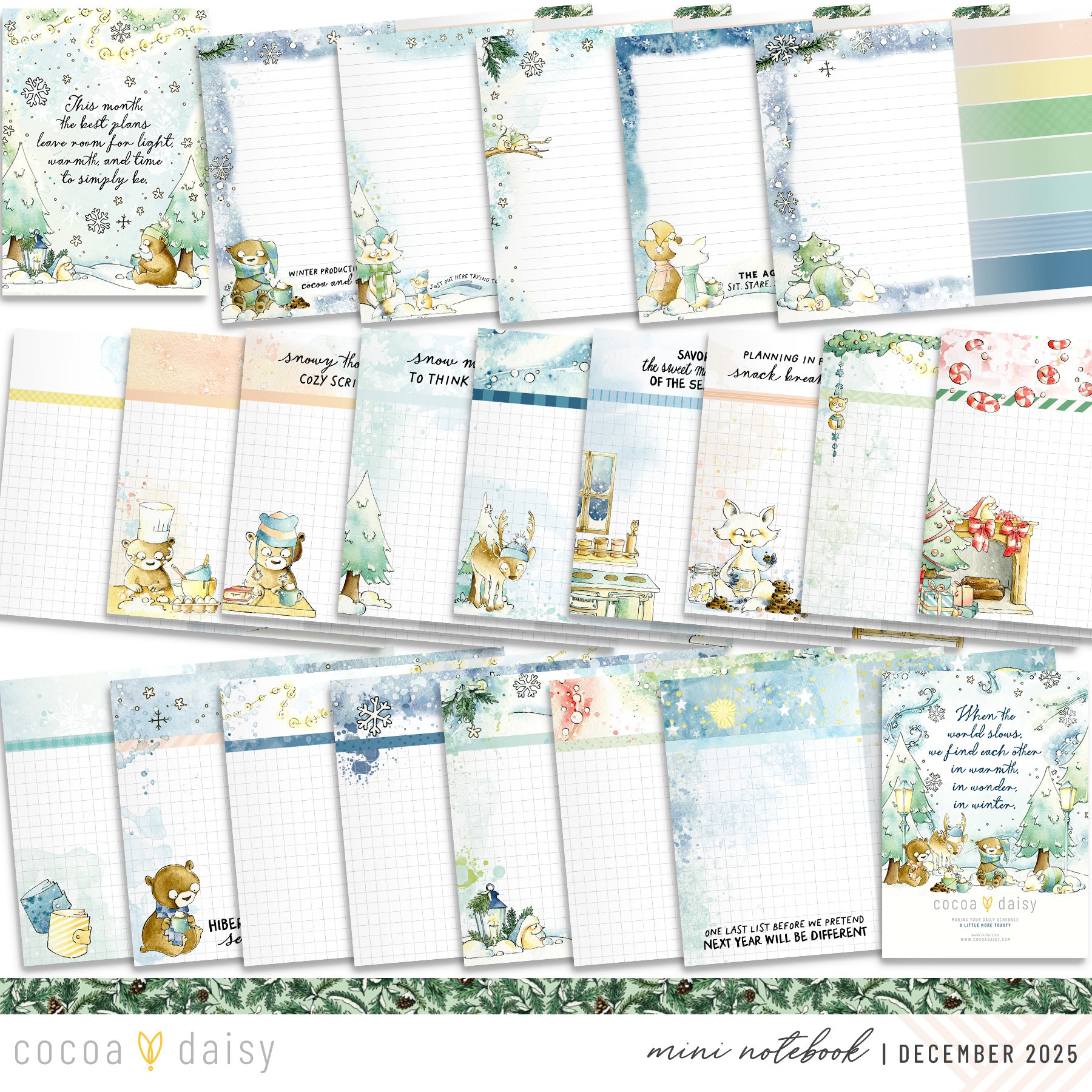 Snow Day Society Inserts or notebook Only - Choose your size - December 2025