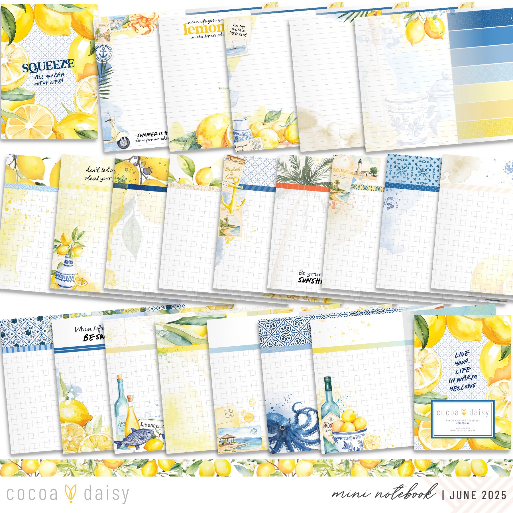 Mediterranean Muse Inserts or notebook Only - Choose your size - June 2025