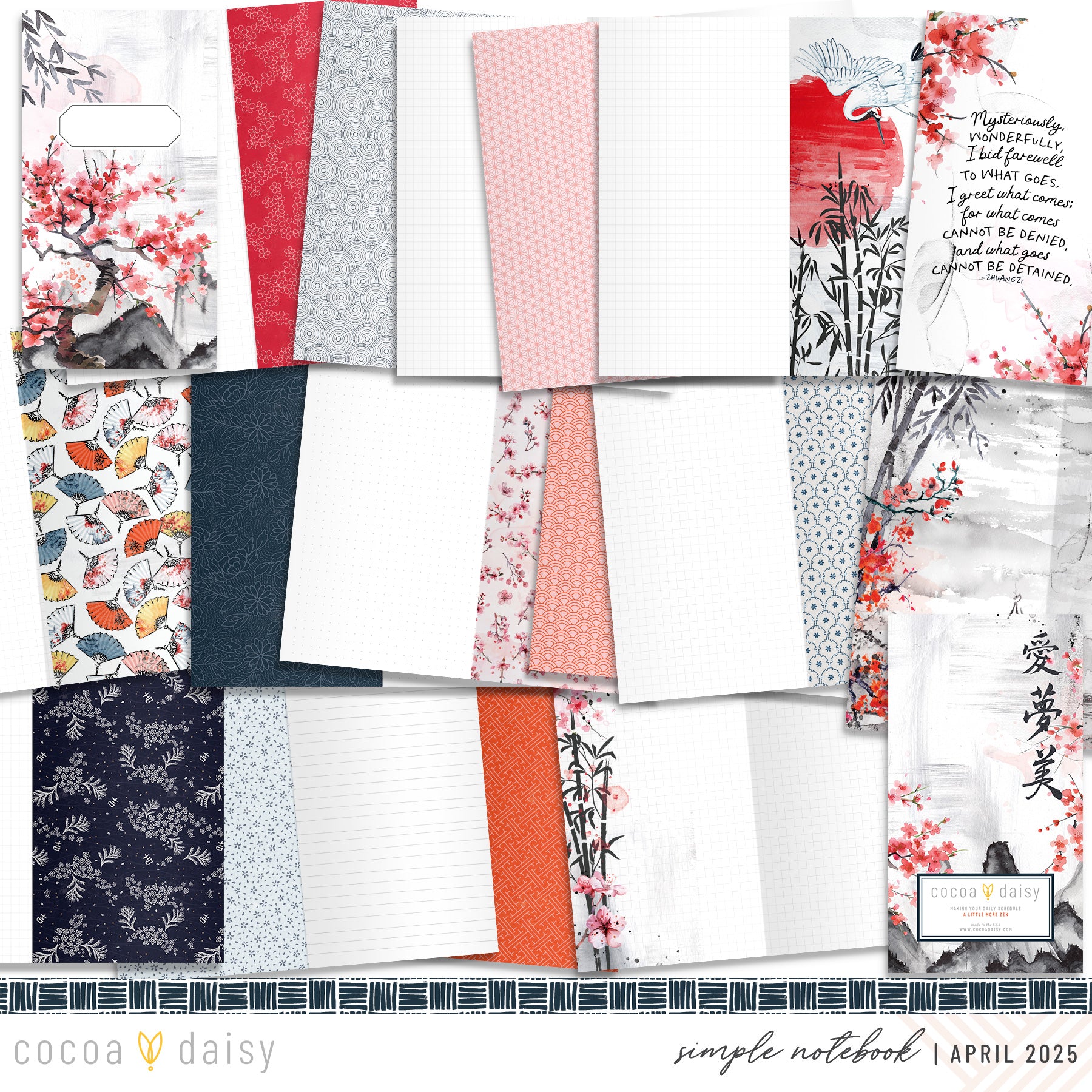 Serenity SimpleDaisy Notebook - April 2025