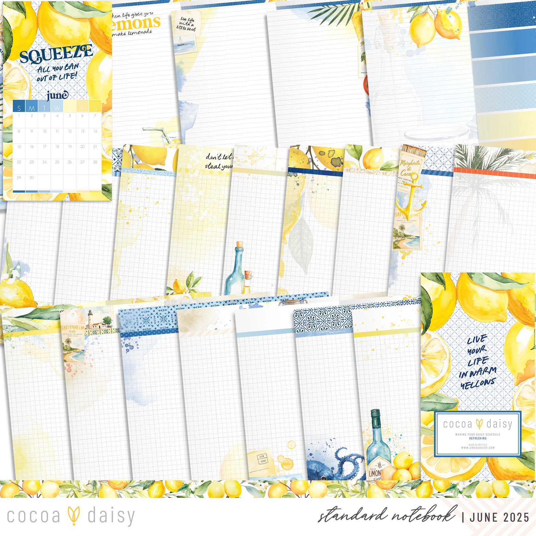 Mediterranean Muse Inserts or notebook Only - Choose your size - June 2025
