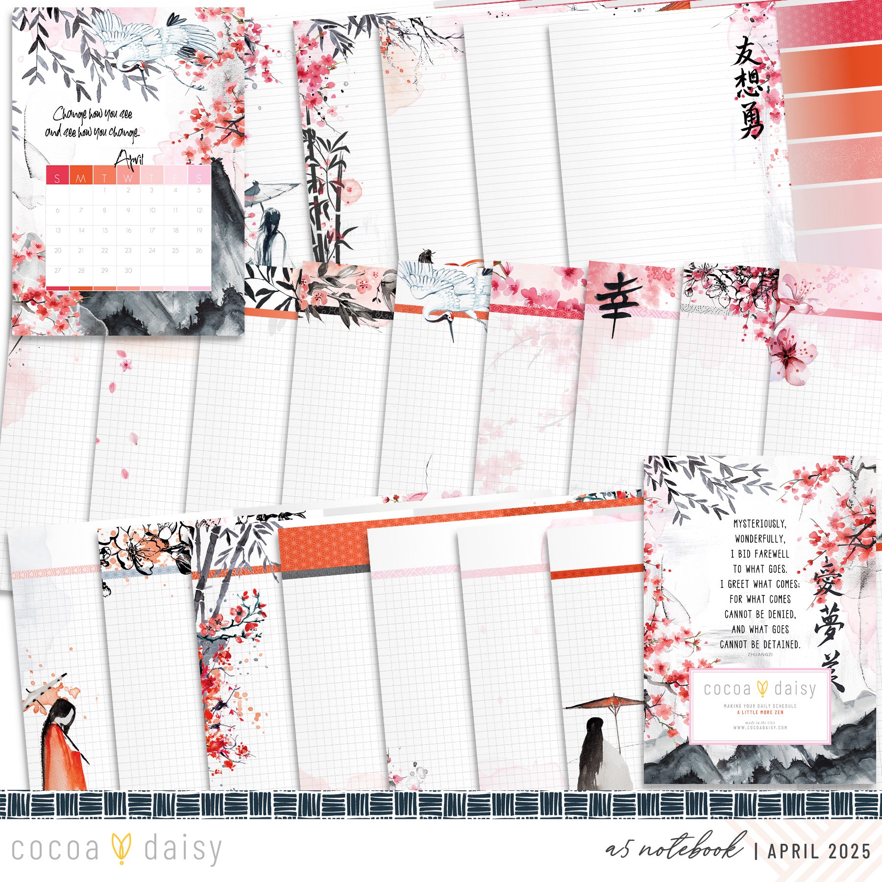 Serenity Inserts or notebook Only - Choose your size - April 2025