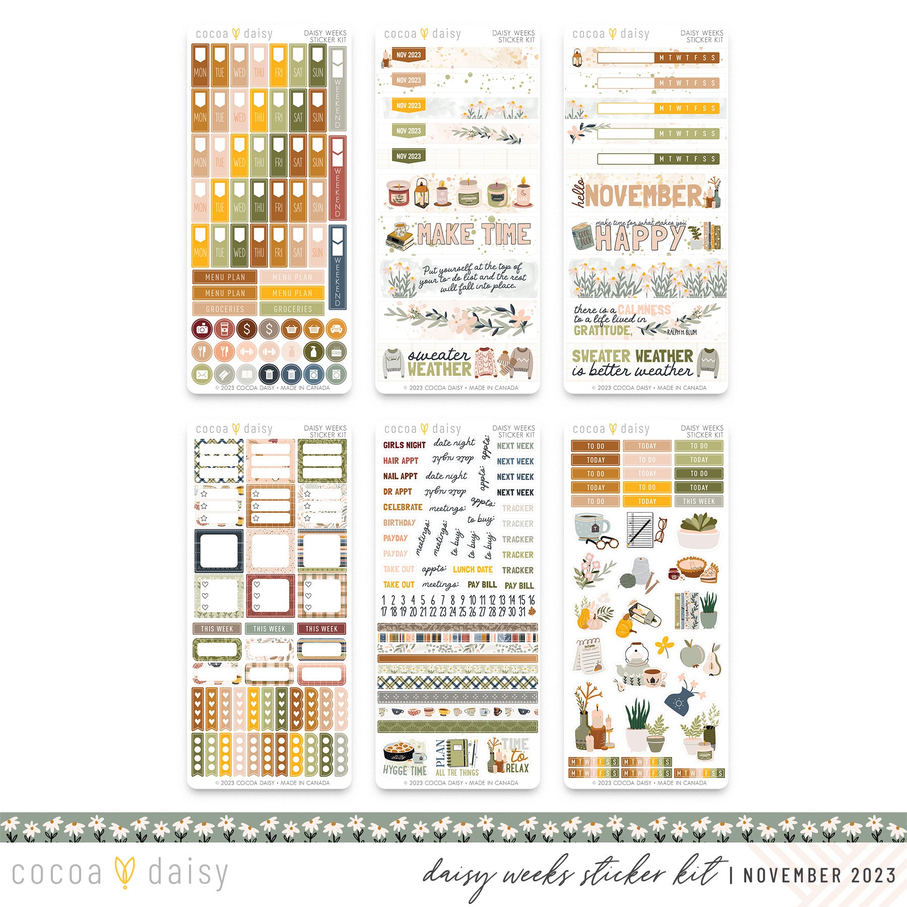 Cocoa Daisy Exclusive Days of the Week Sticker Sheet