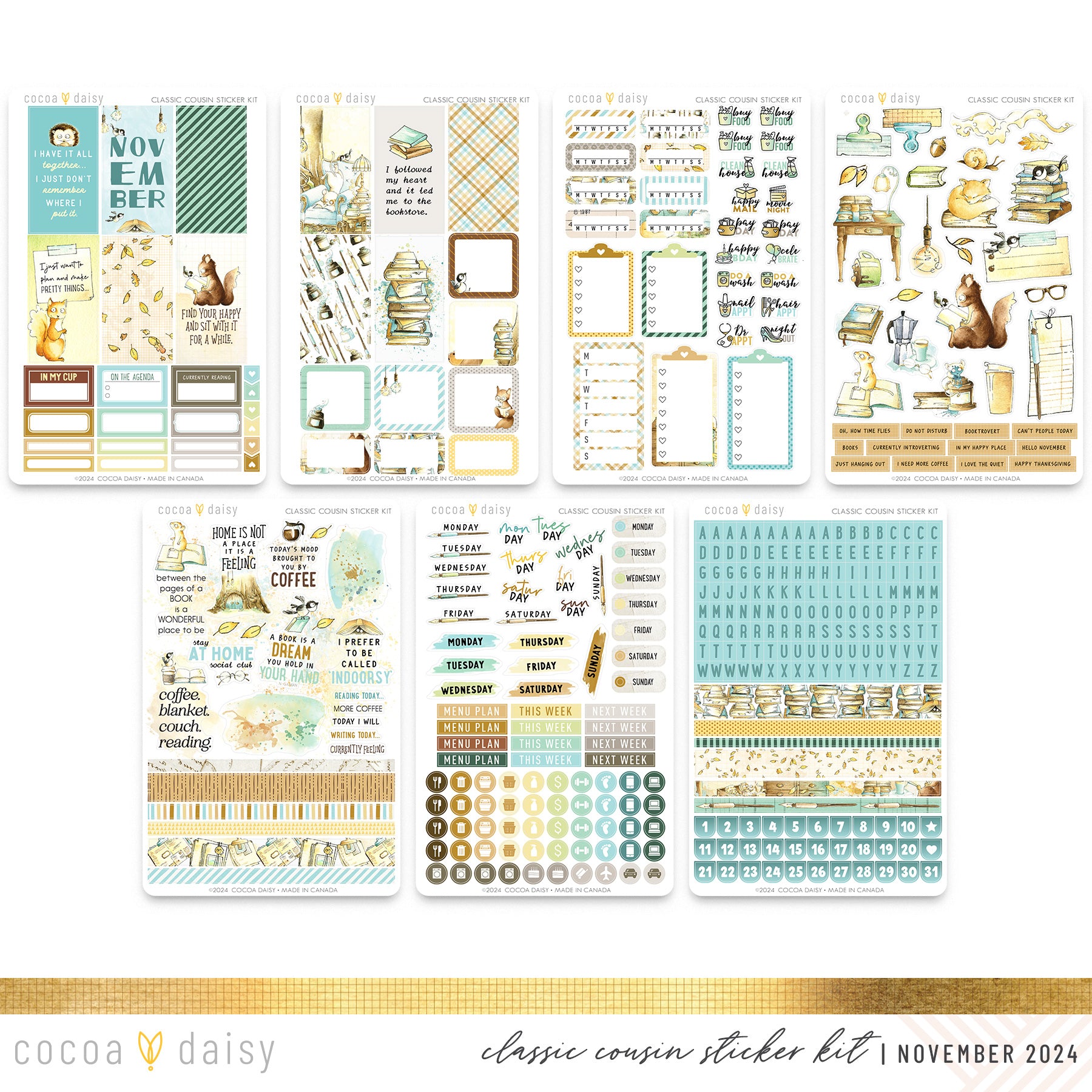 Chapters Classic Cousin Sticker Kit - November 2024 – Cocoa Daisy